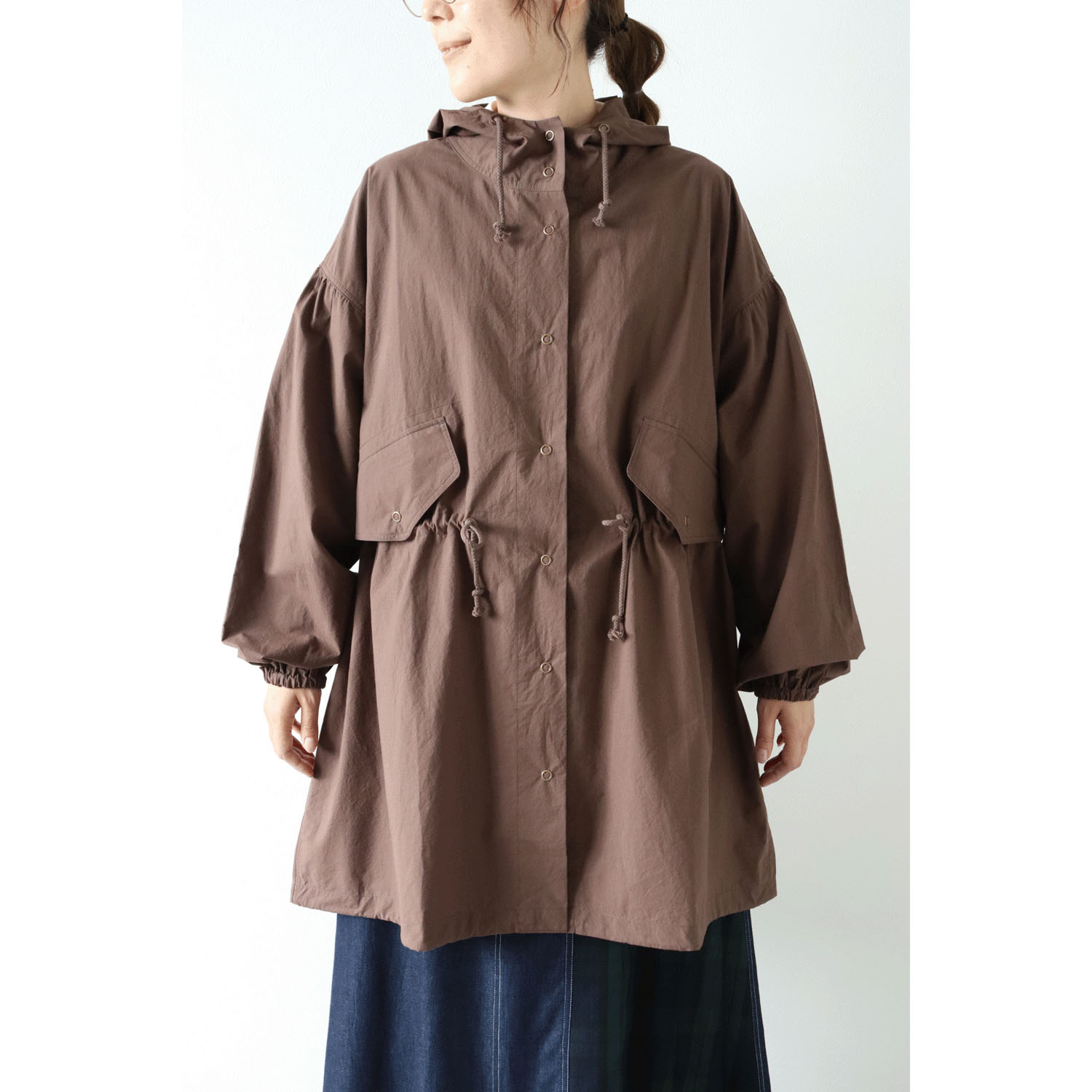 ノンノ コットンワッシャー フード付きコート