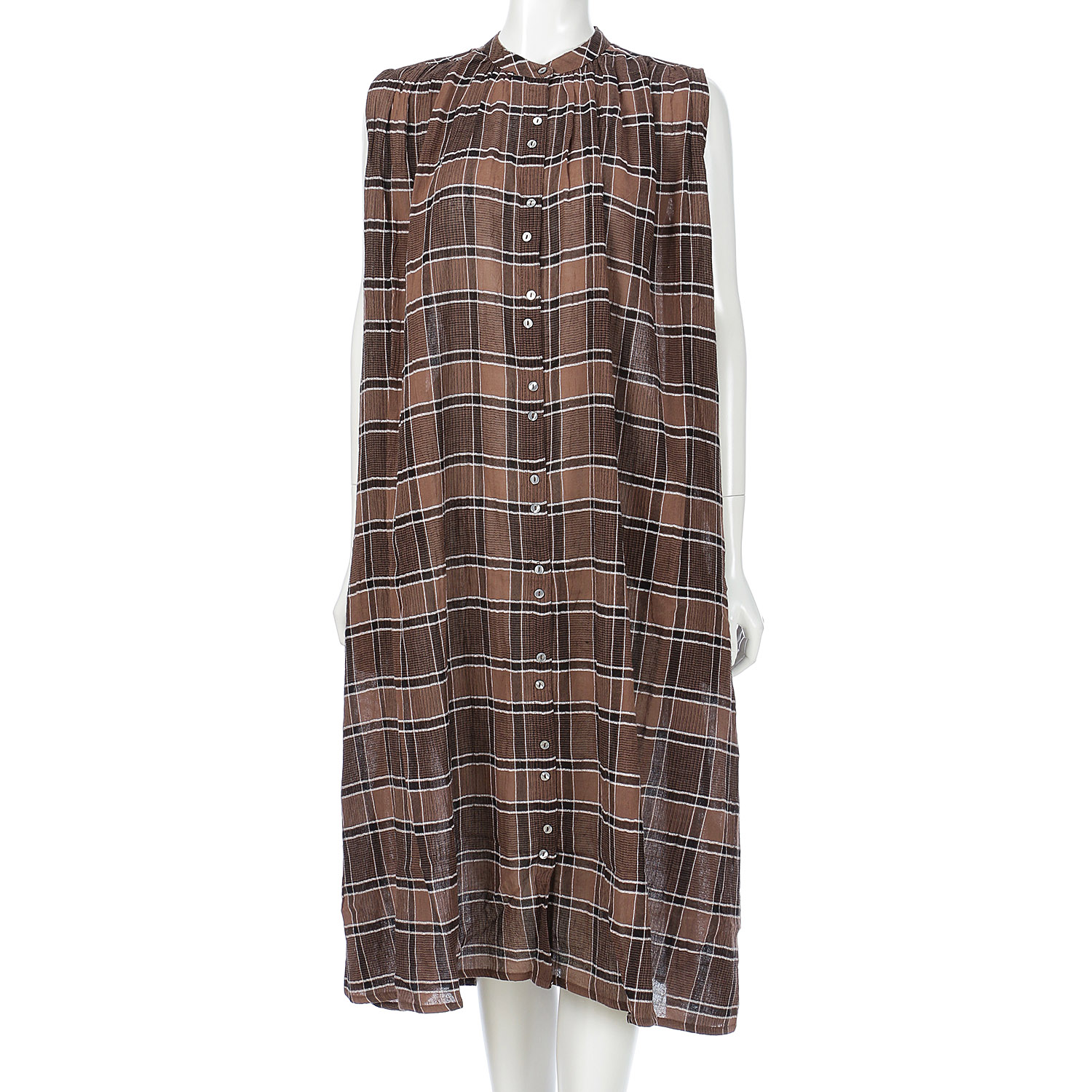 【ETONET限定】オーブ  チェック柄 ノースリーブギャザーワンピース