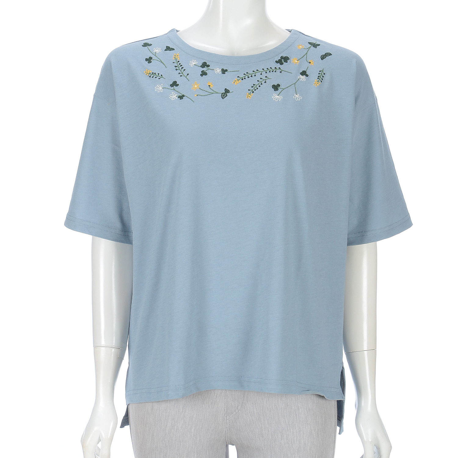 ノンノ カットソー コットン天竺無地＋花柄刺繍 - 画像12