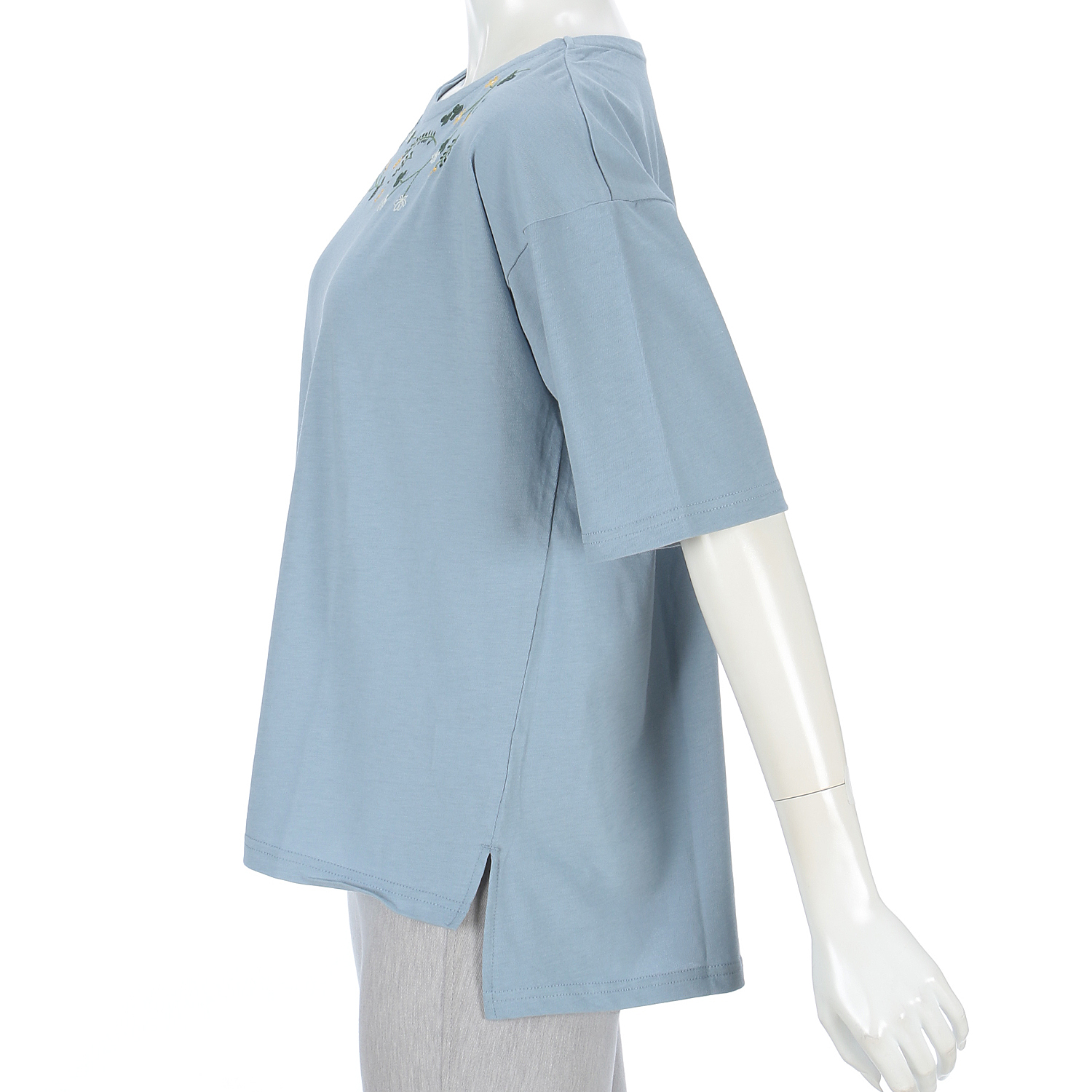 ノンノ カットソー コットン天竺無地＋花柄刺繍 - 画像13