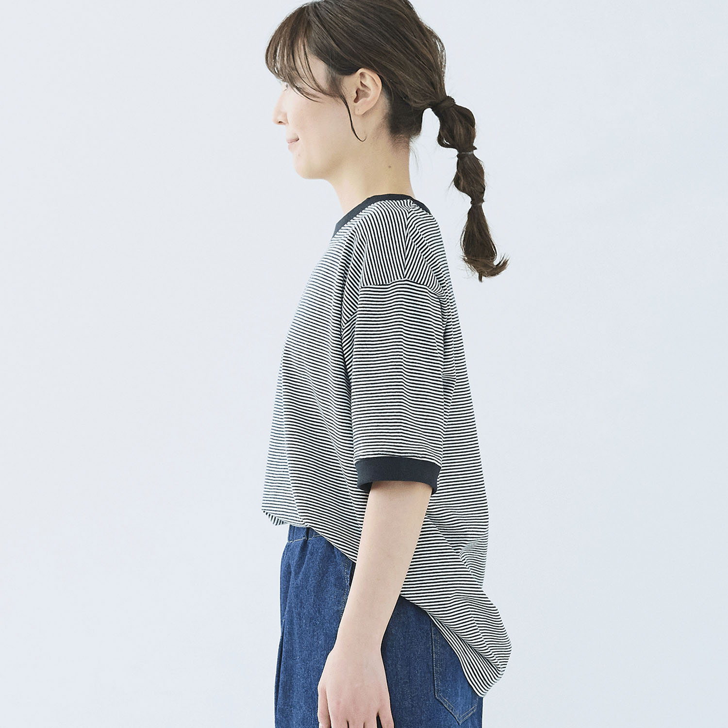 ノンノ カットソー コットン天竺無地／ボーダー＋リブ - 画像6