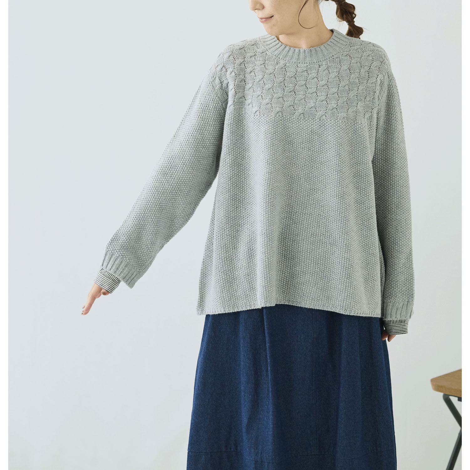 cloudnine ノンノ ニット無地・布帛ストライププルオーバー - 画像2