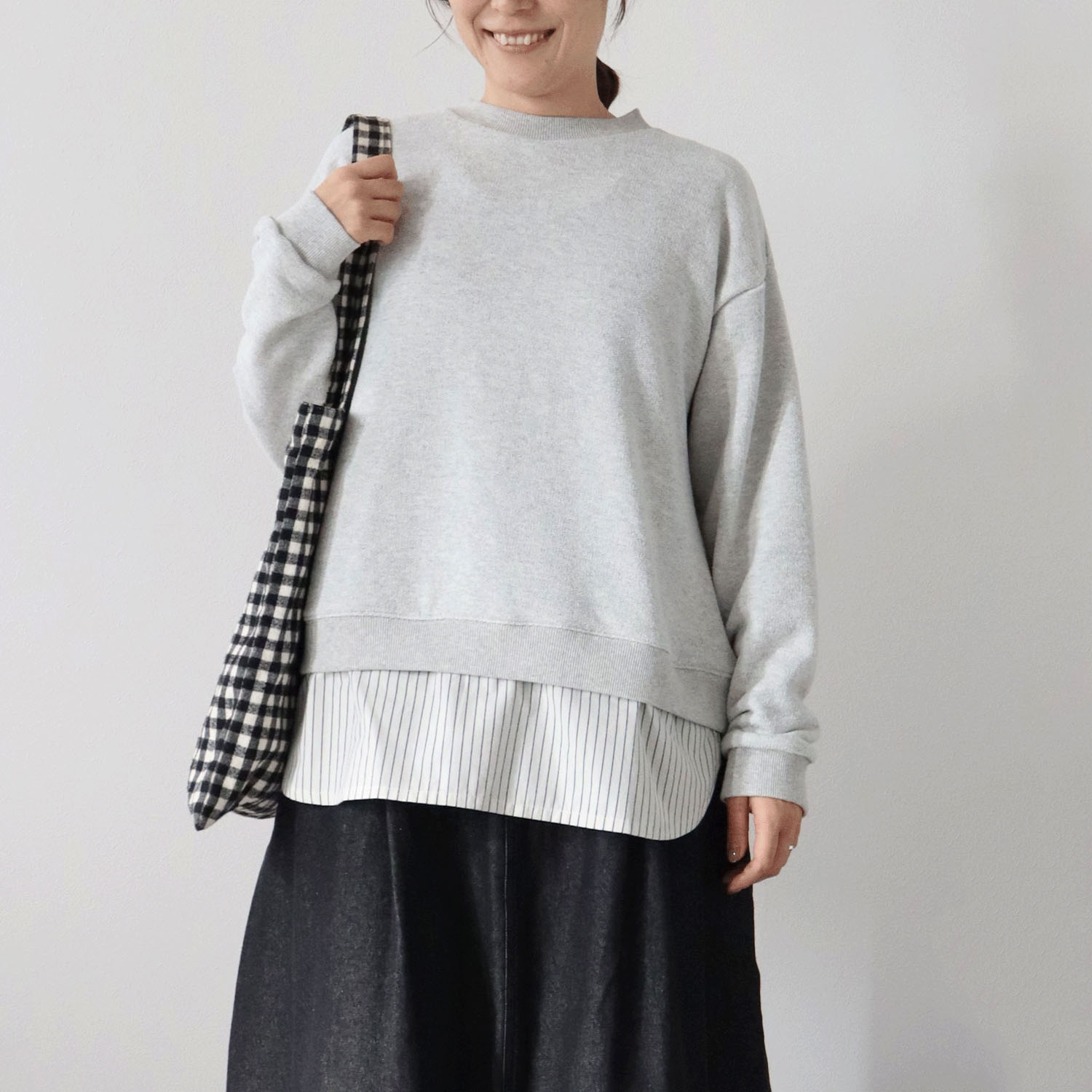 cloudnine ノンノ ニットソー無地レイヤードチュニック - 画像2