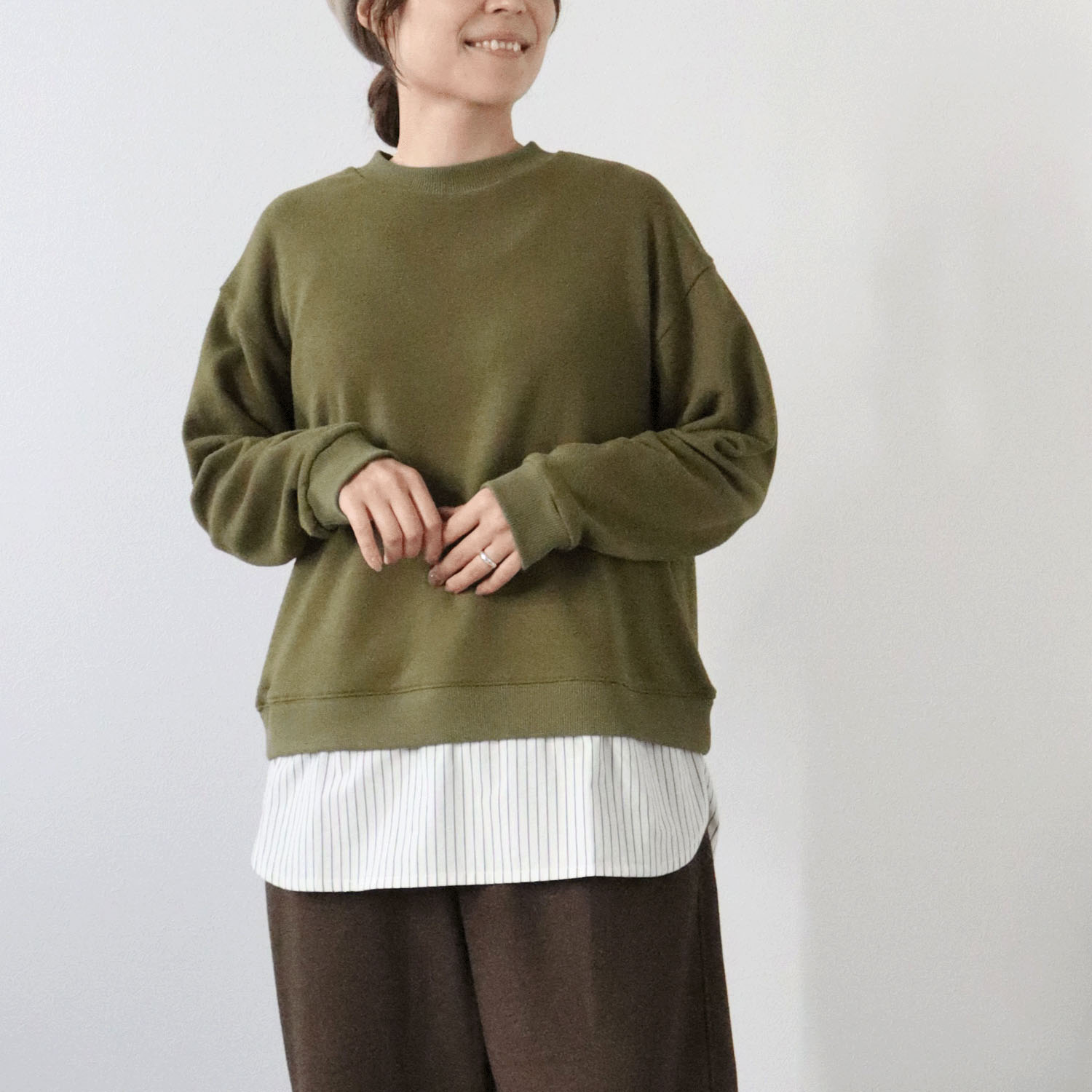 cloudnine ノンノ ニットソー無地レイヤードチュニック - 画像3