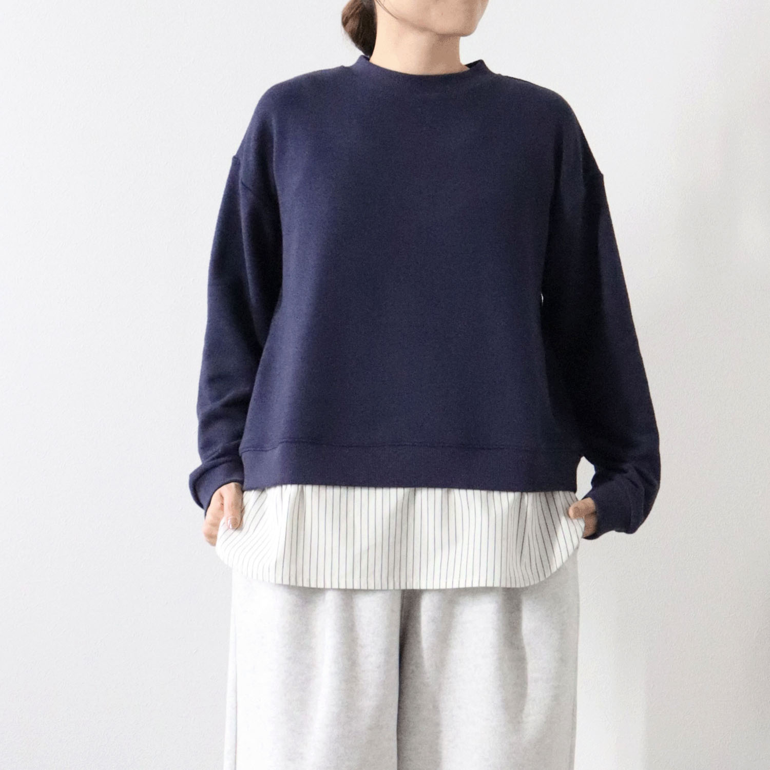 cloudnine ノンノ ニットソー無地レイヤードチュニック - 画像6