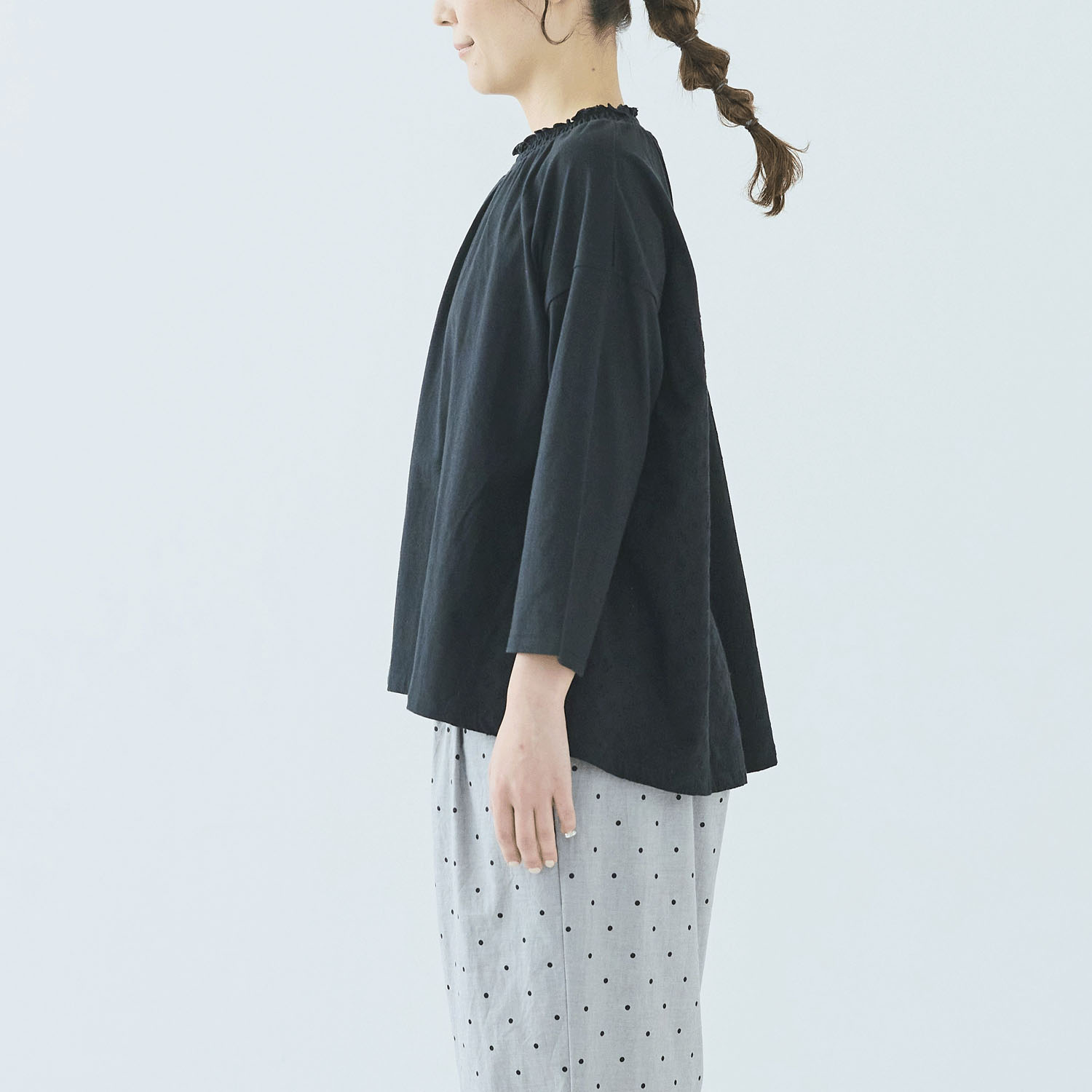 ノンノ カットソー コットン天竺無地＋コットン刺繍生地 - 画像3