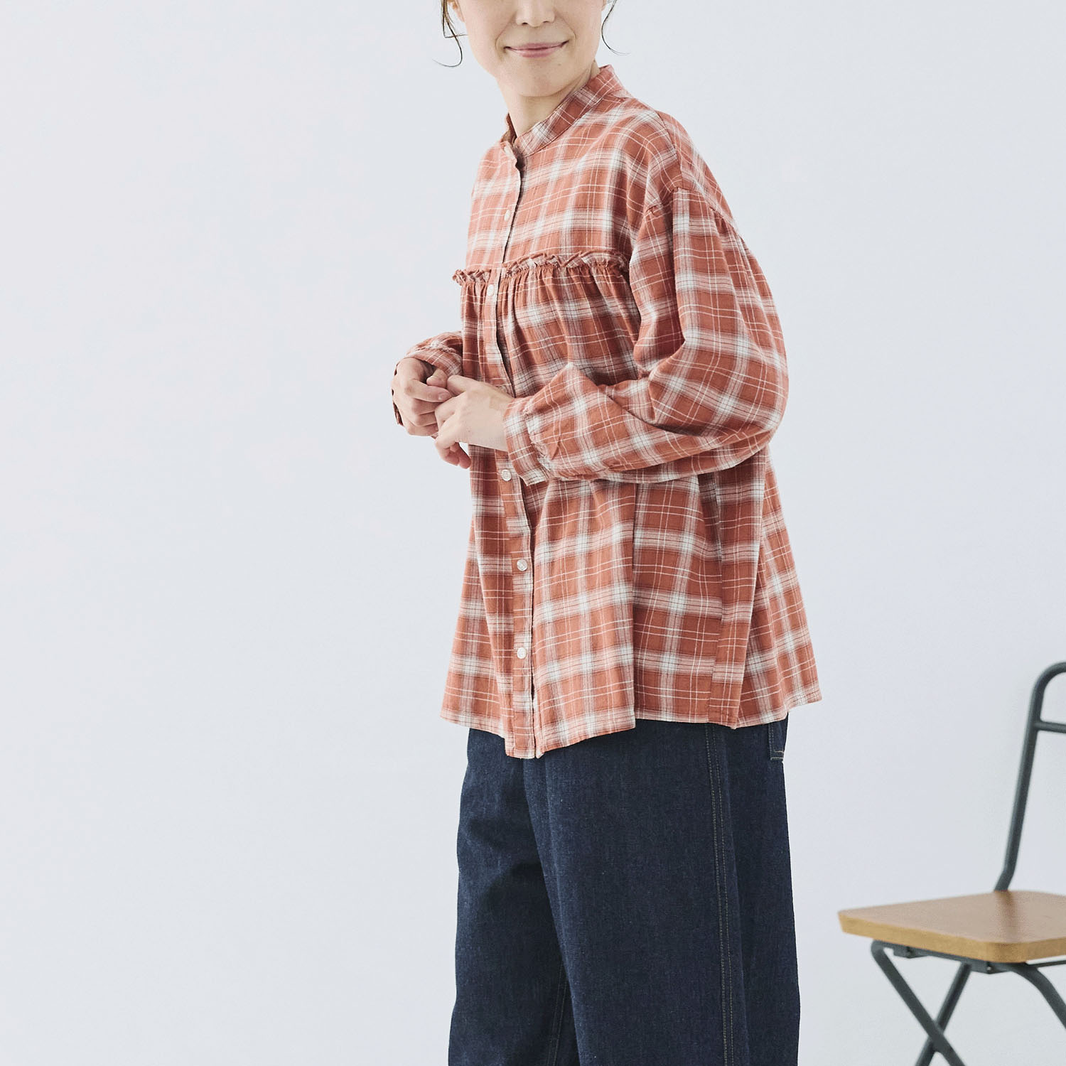 cloudnine ノンノ レーヨンチェックブラウス - 画像11