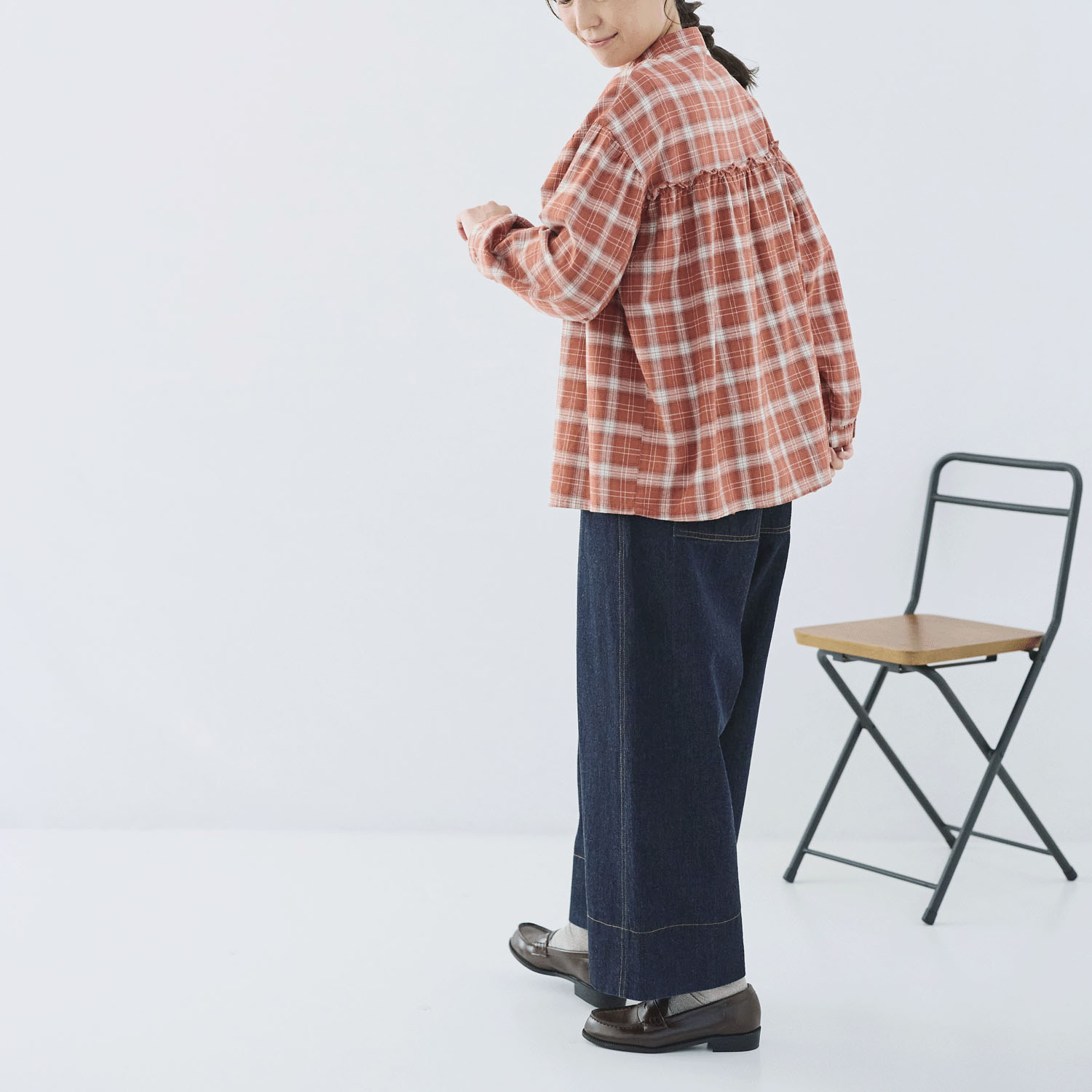 cloudnine ノンノ レーヨンチェックブラウス - 画像12