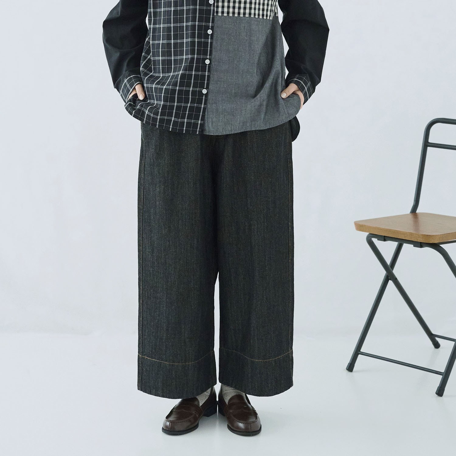 cloudnine ノンノ 9分丈ワイドストレートパンツ