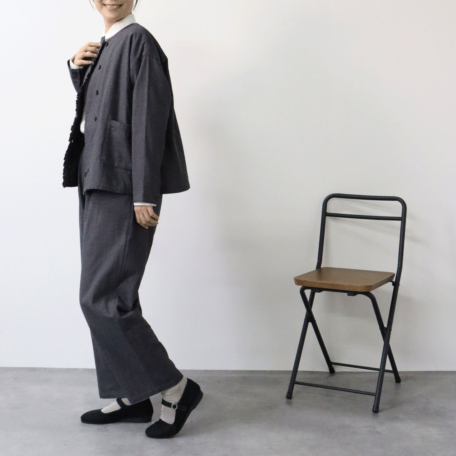 cloudnine ノンノ 前開きフリル付きダブルボタンジャケット - 画像12