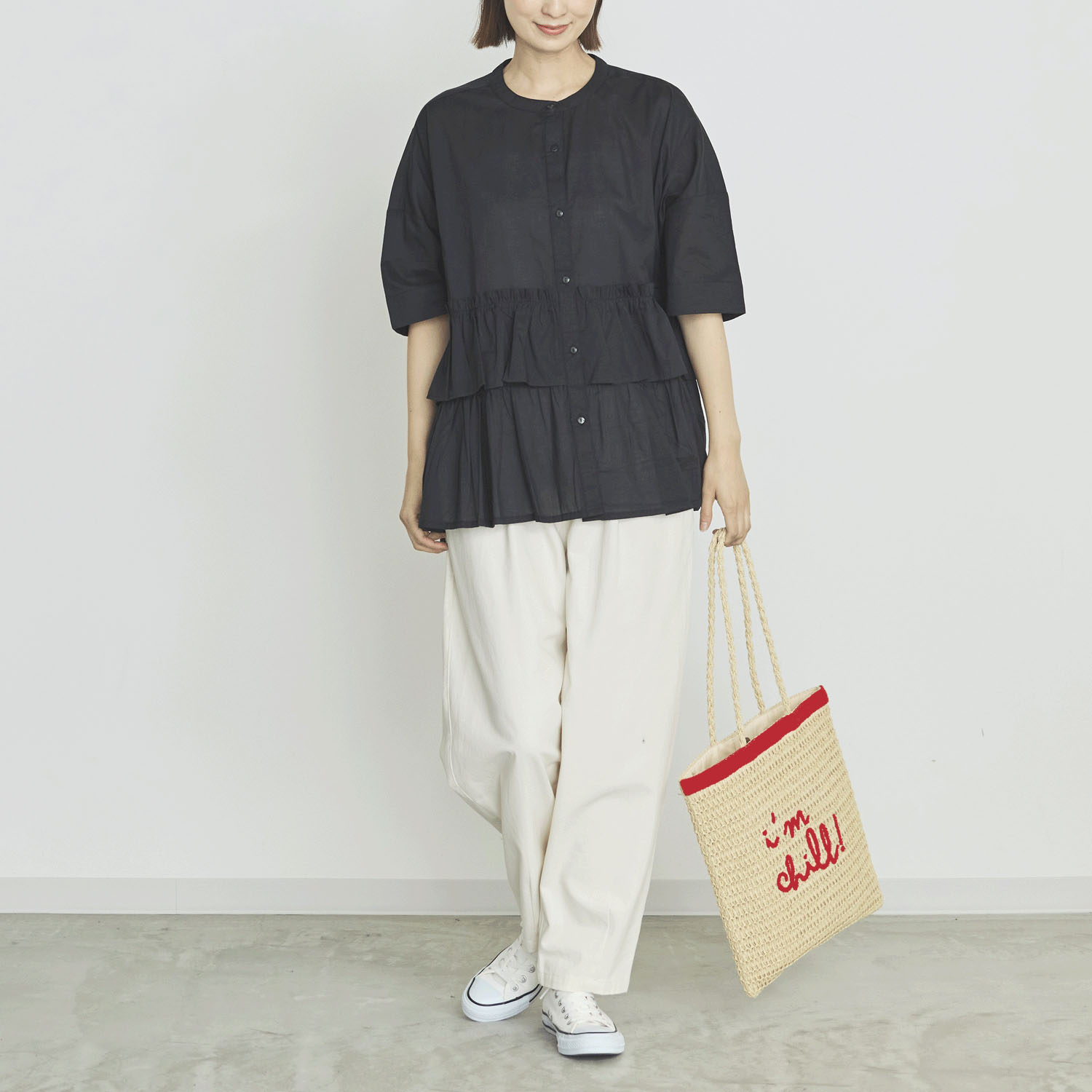 オーブ m．n 2段フリル切替ブラウス - 画像3