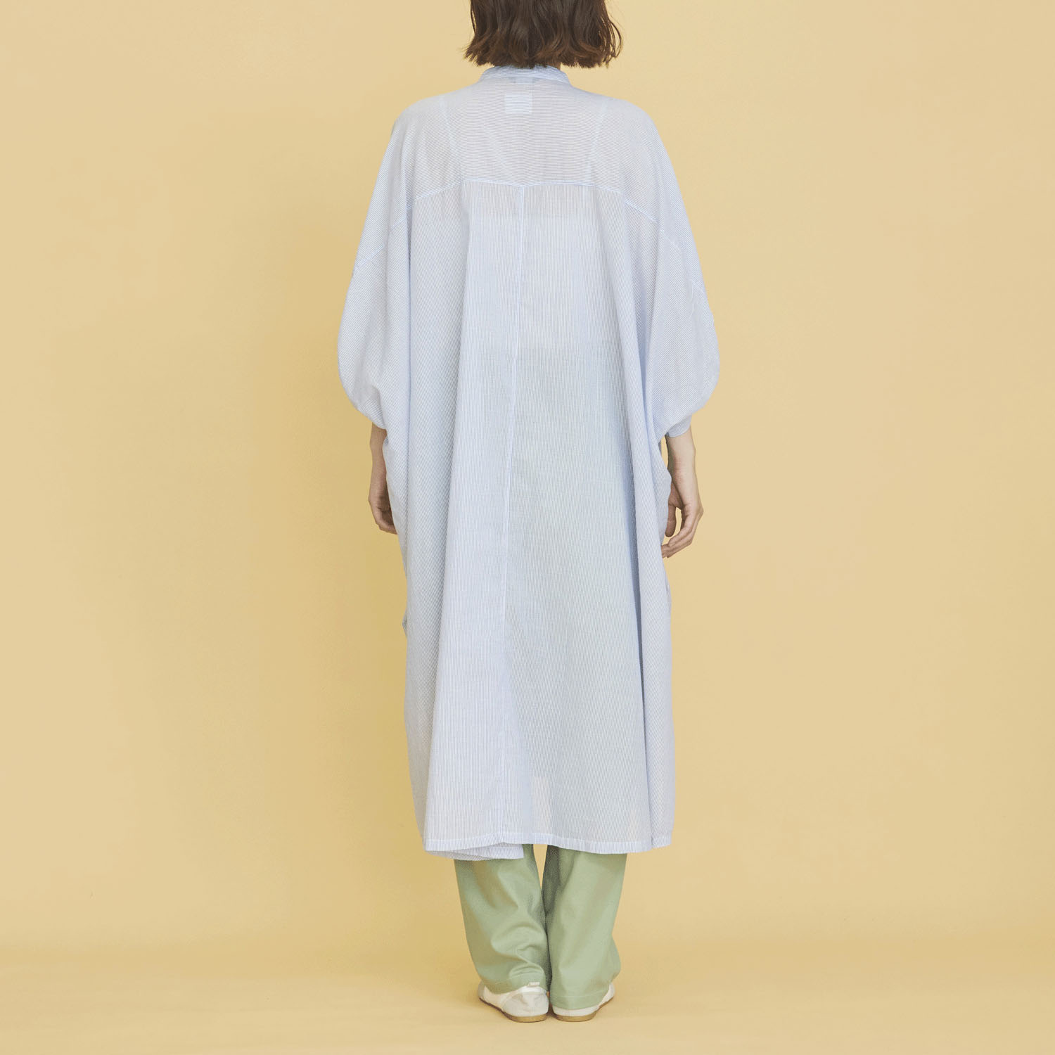 オーブ m．n 先染めストライプボイルワイドワンピース - 画像12