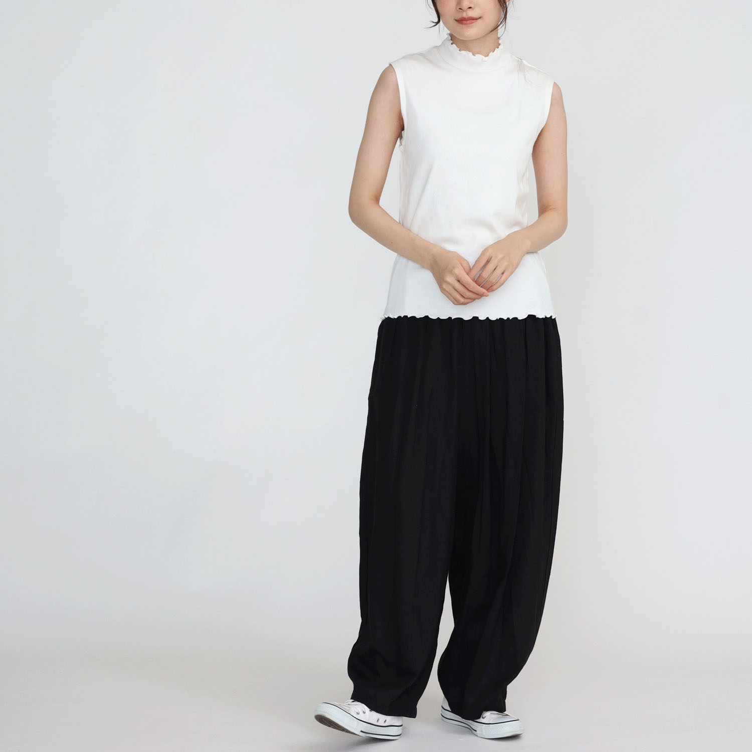 オーブ m．n リブハイネックメローノースリーブカットソー - 画像6