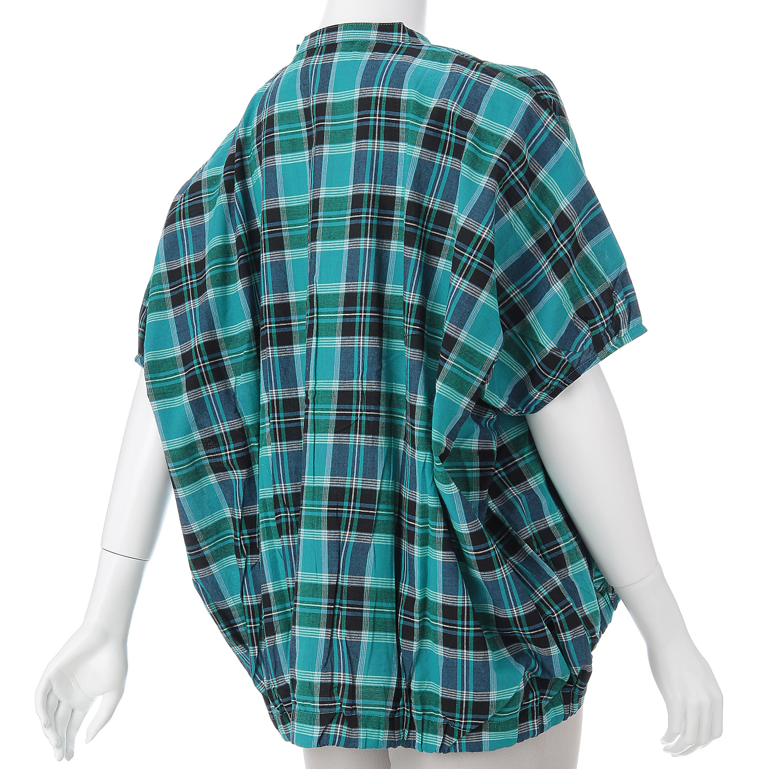 オーブ m．n マドラスチェックドルマンワイドシャツ - 画像9