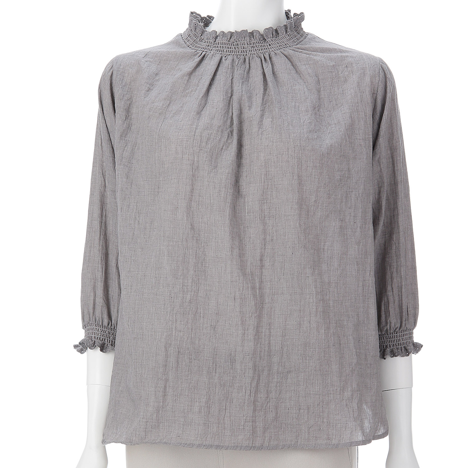 オーブ m．n リップルシャーリング六部袖ブラウス - 画像2