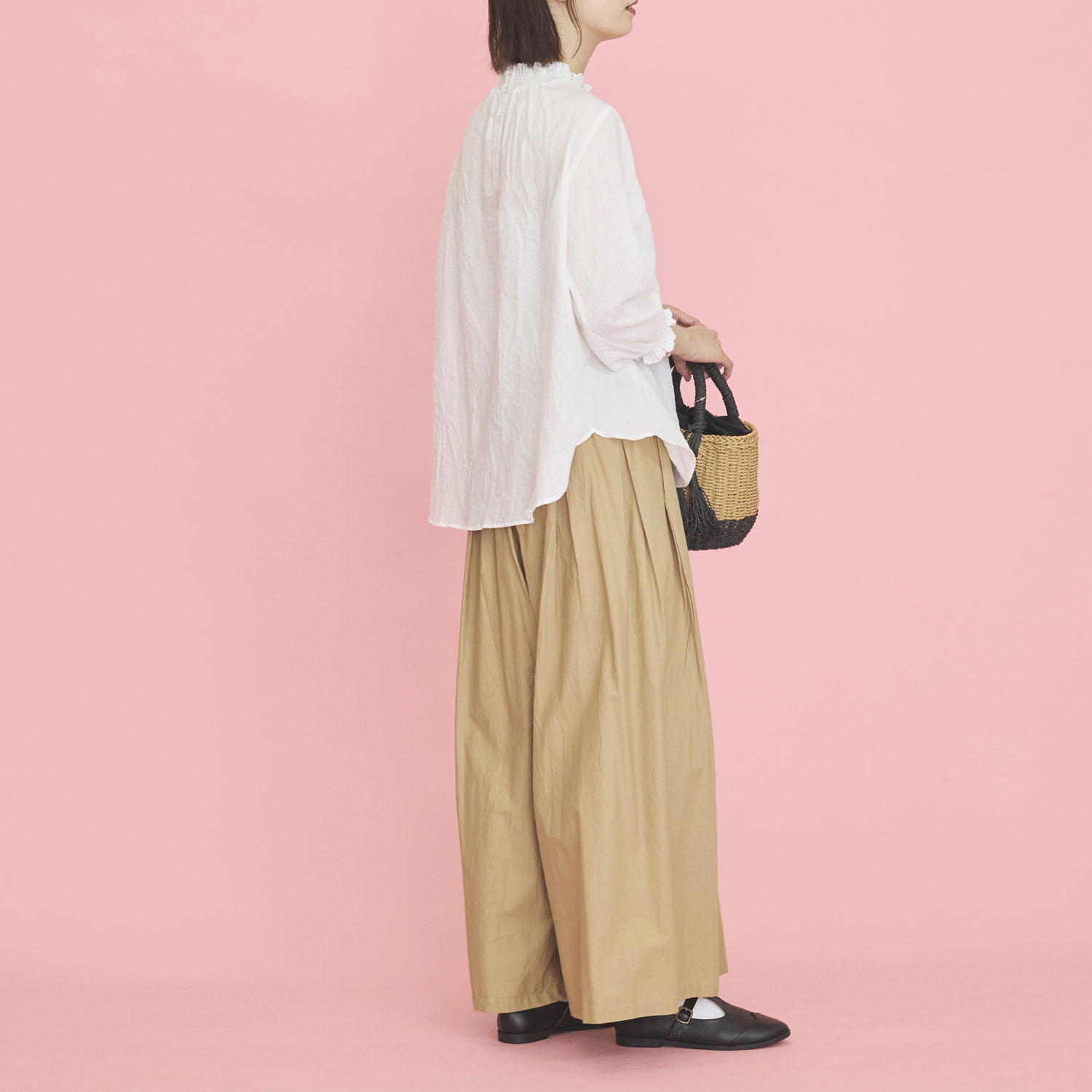 オーブ m．n リップルシャーリング六部袖ブラウス - 画像6