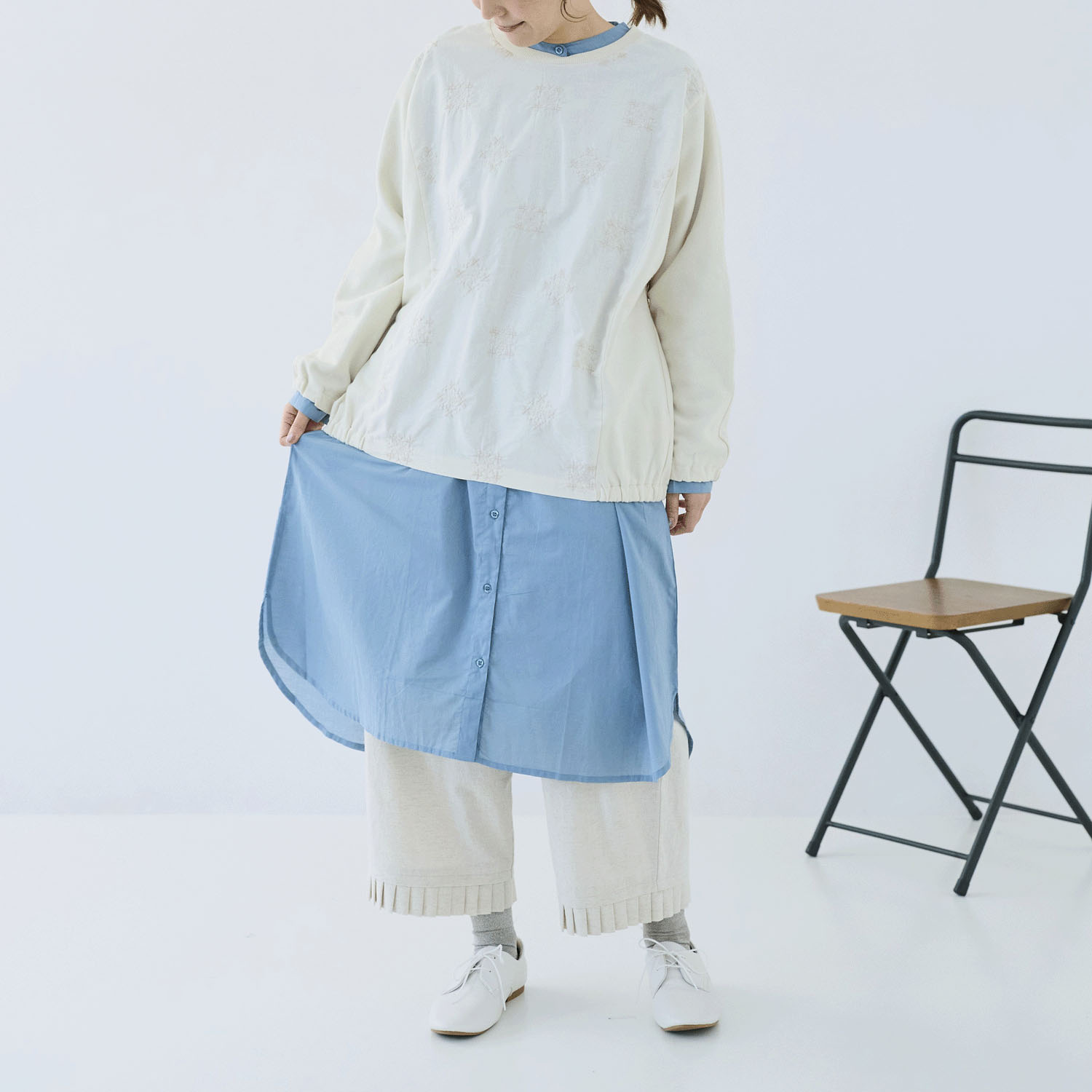 cloudnine ノンノ 刺繍入りドルマンスリーブカットソー - 画像2