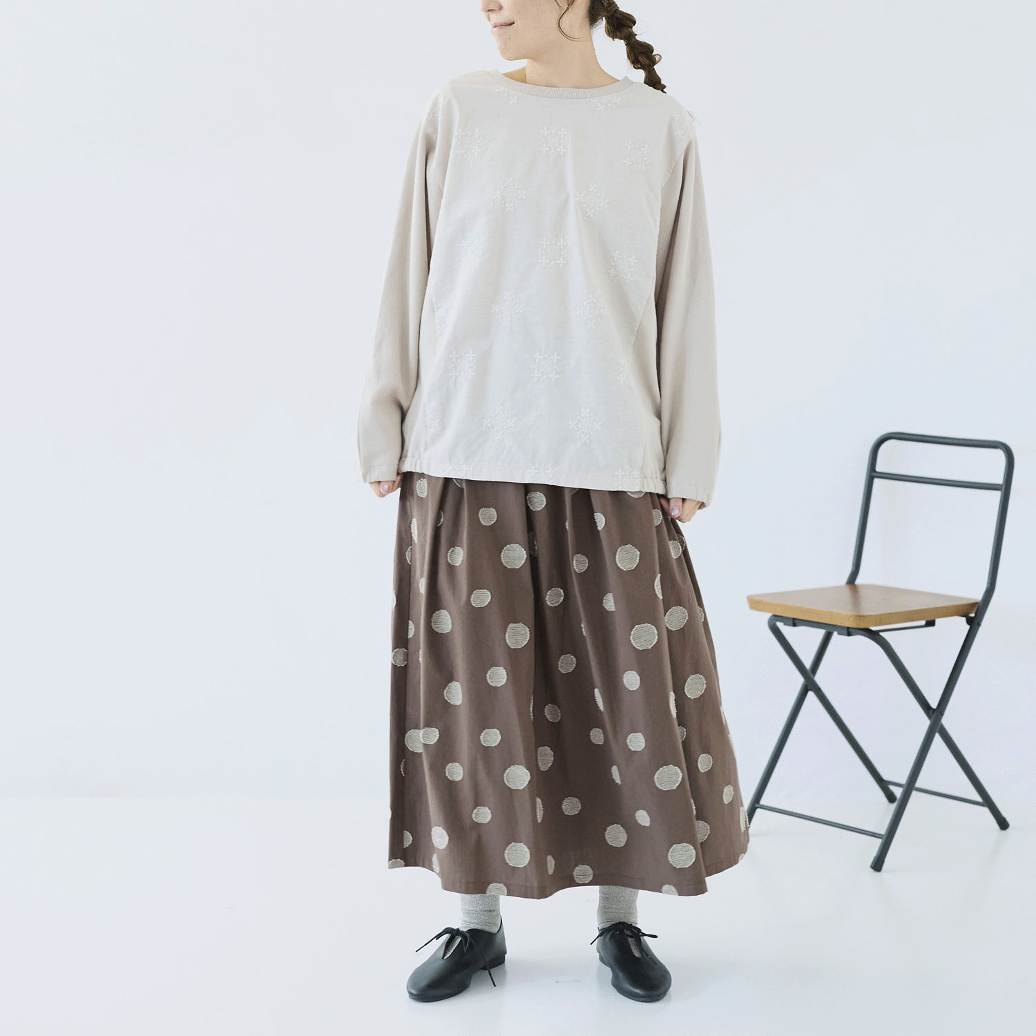 cloudnine ノンノ 刺繍入りドルマンスリーブカットソー - 画像6