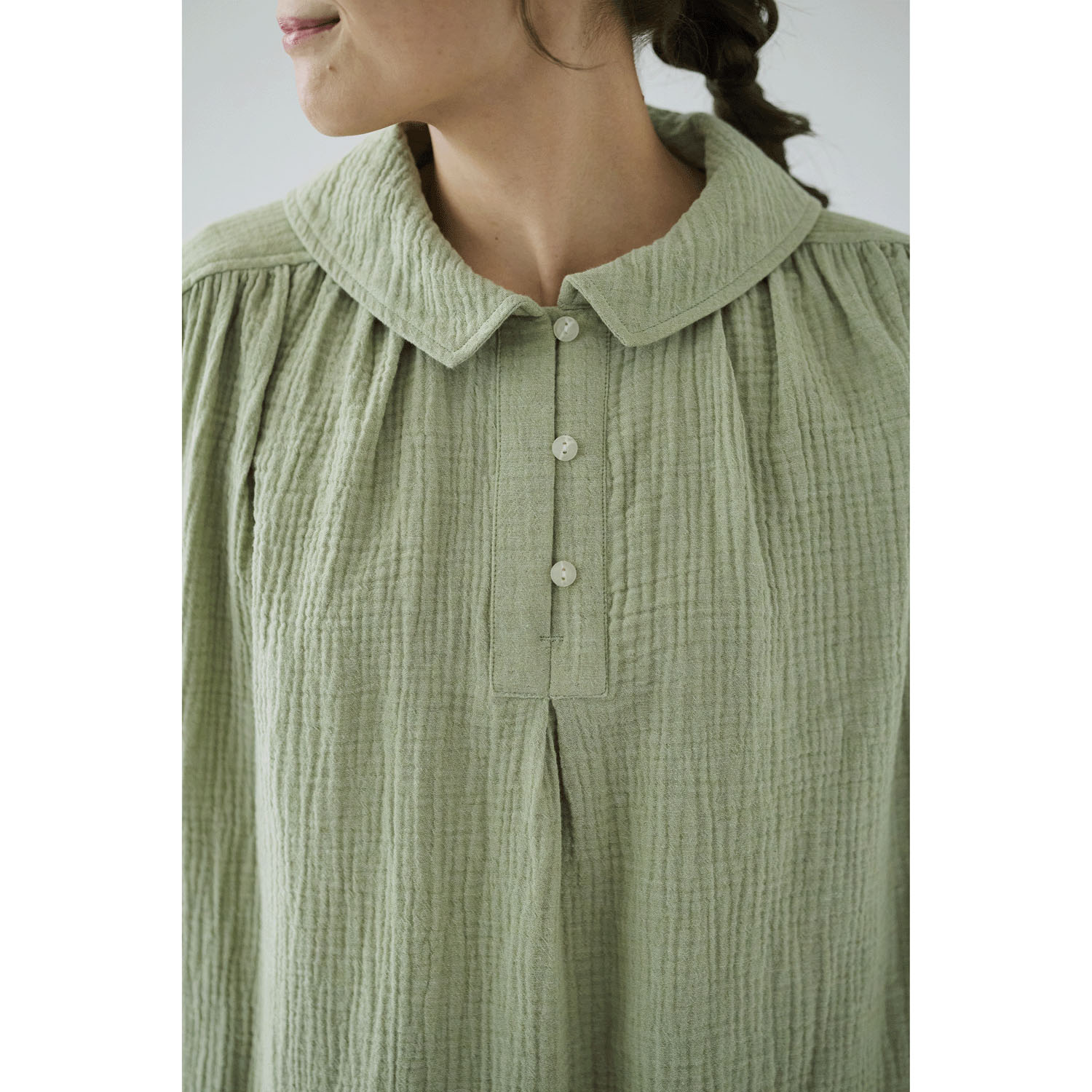 cloudnine ノンノ 先染めコットン楊柳Wガーゼブラウス - 画像17