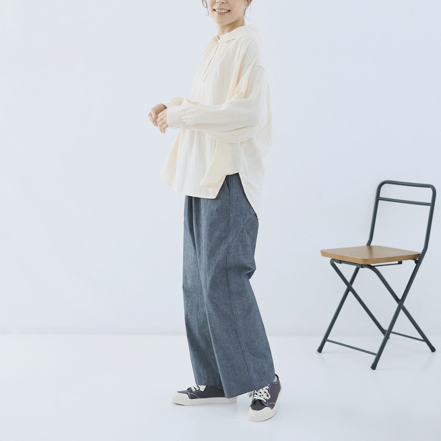 cloudnine ノンノ 先染めコットン楊柳Wガーゼブラウス - 画像6