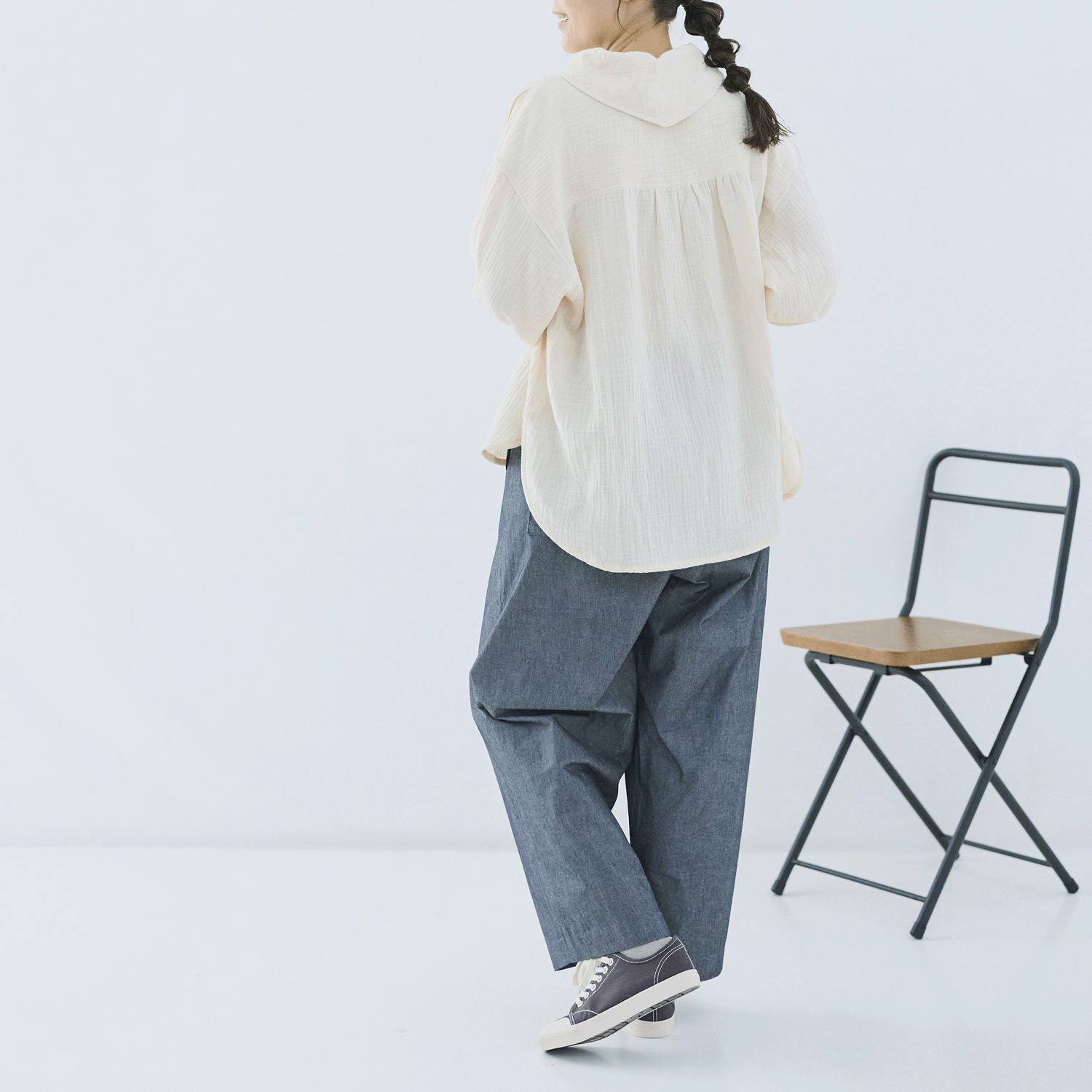 cloudnine ノンノ 先染めコットン楊柳Wガーゼブラウス - 画像7