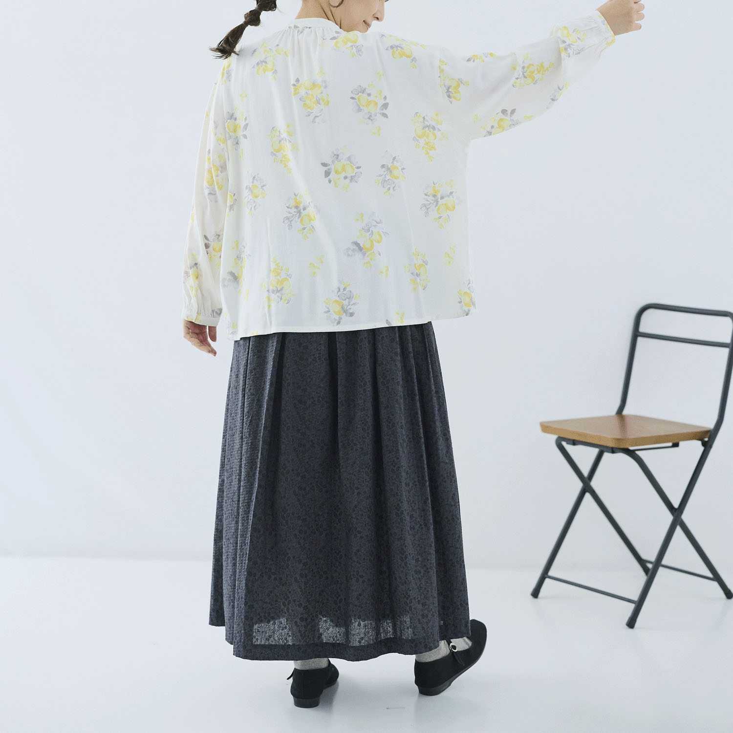 cloudnine ノンノ 水彩画植物柄ブラウス - 画像8