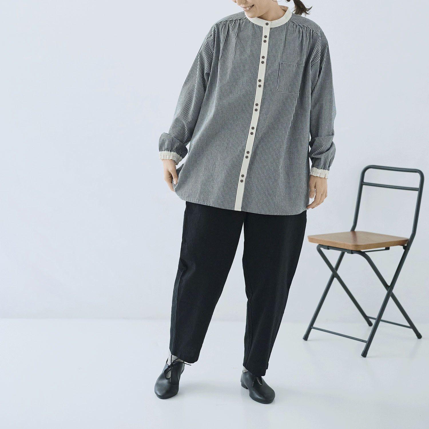 cloudnine ノンノ キャンバスチェック配色チュニック - 画像16