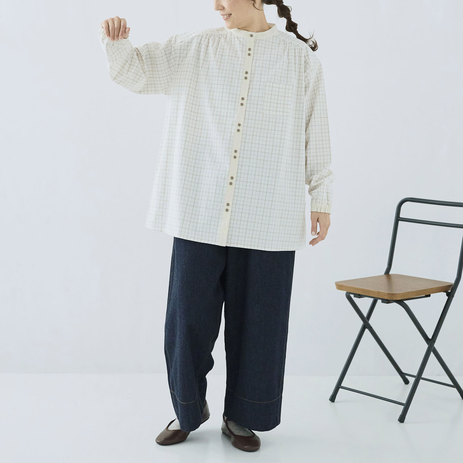 cloudnine ノンノ キャンバスチェック配色チュニック - 画像6