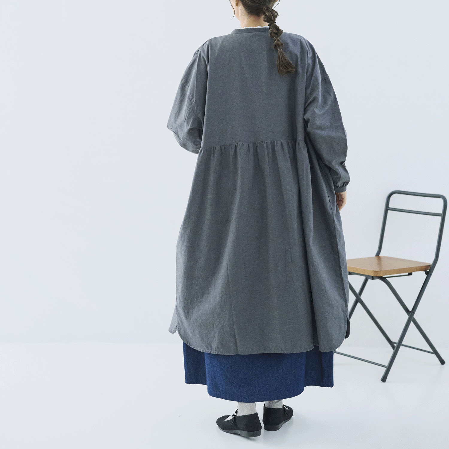 cloudnine ノンノ 綿麻刺繍切替前開きワンピース - 画像14