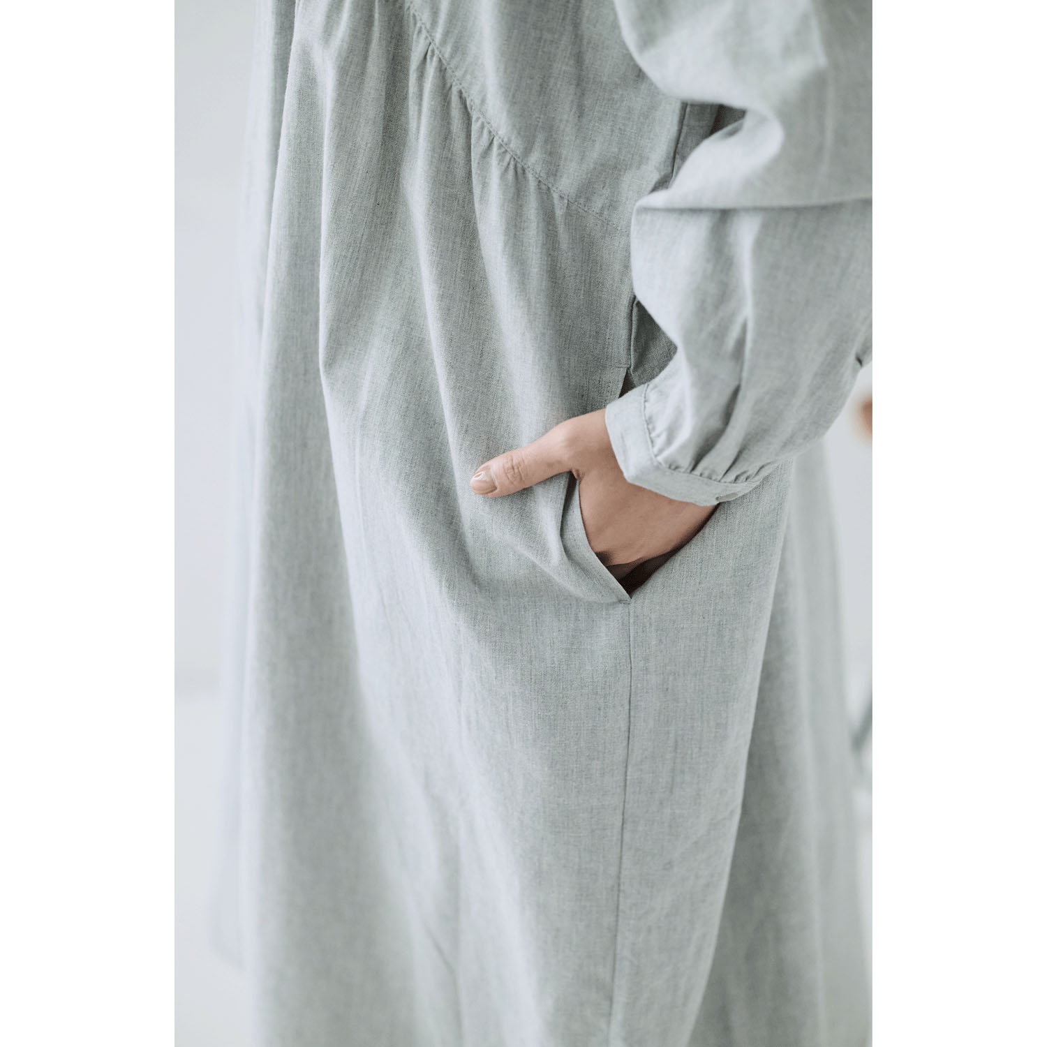 cloudnine ノンノ 綿麻刺繍切替前開きワンピース - 画像7