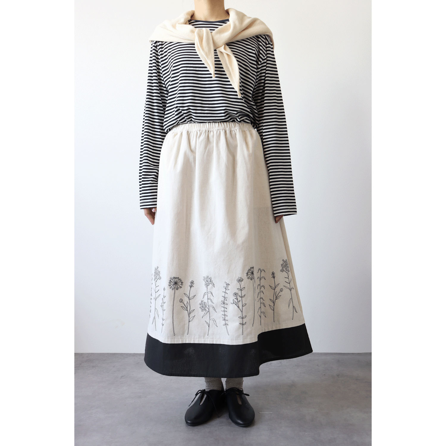 cloudnine ノンノ 刺繍入り裾レイヤード風スカート - 画像11