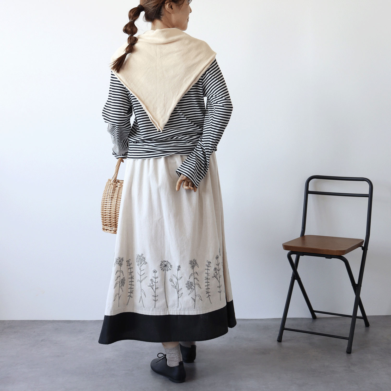 cloudnine ノンノ 刺繍入り裾レイヤード風スカート - 画像14