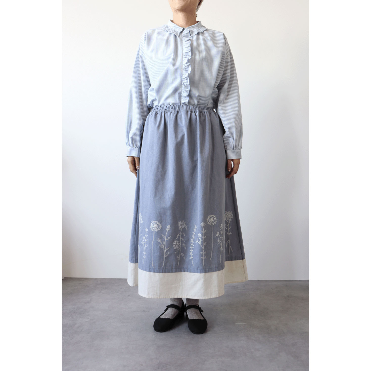 cloudnine ノンノ 刺繍入り裾レイヤード風スカート - 画像15