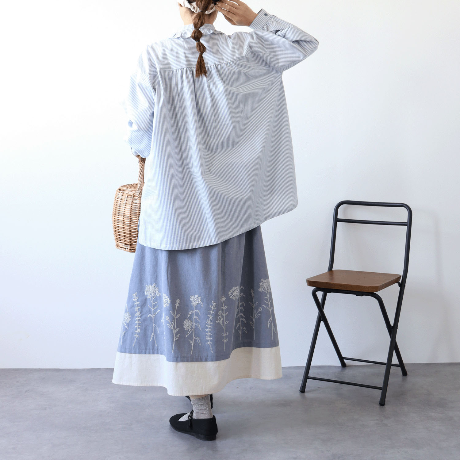 cloudnine ノンノ 刺繍入り裾レイヤード風スカート - 画像19