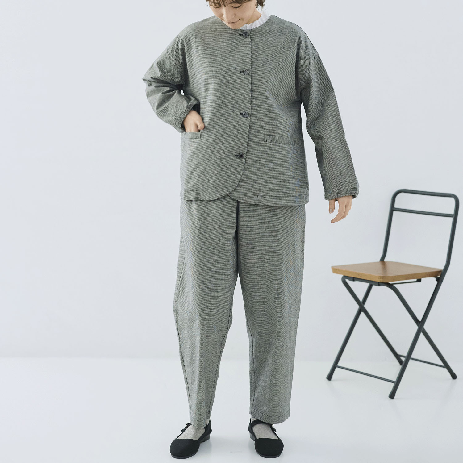 cloudnine ノンノ 綿麻布帛バルーンジャケット - 画像11