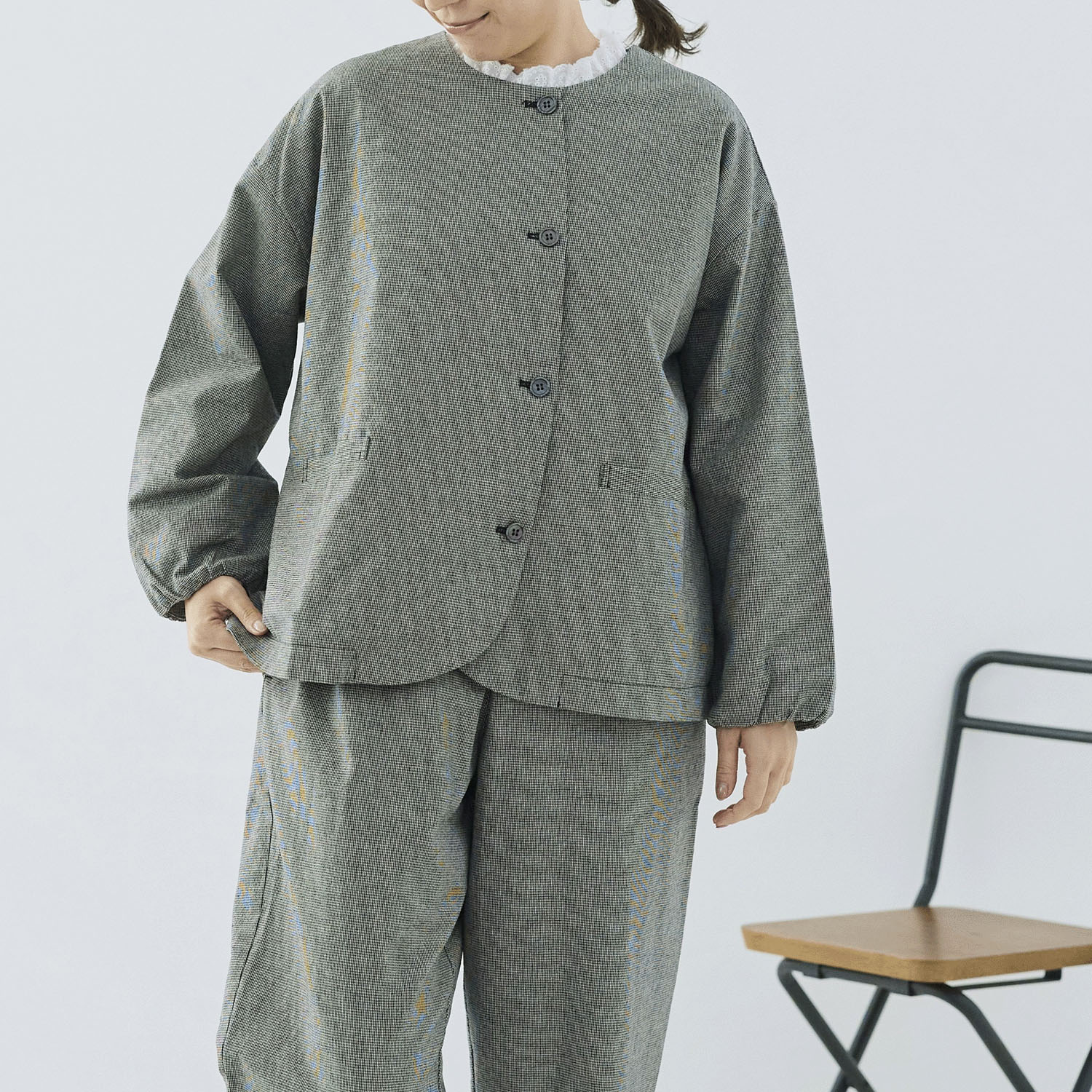 cloudnine ノンノ 綿麻布帛バルーンジャケット - 画像5