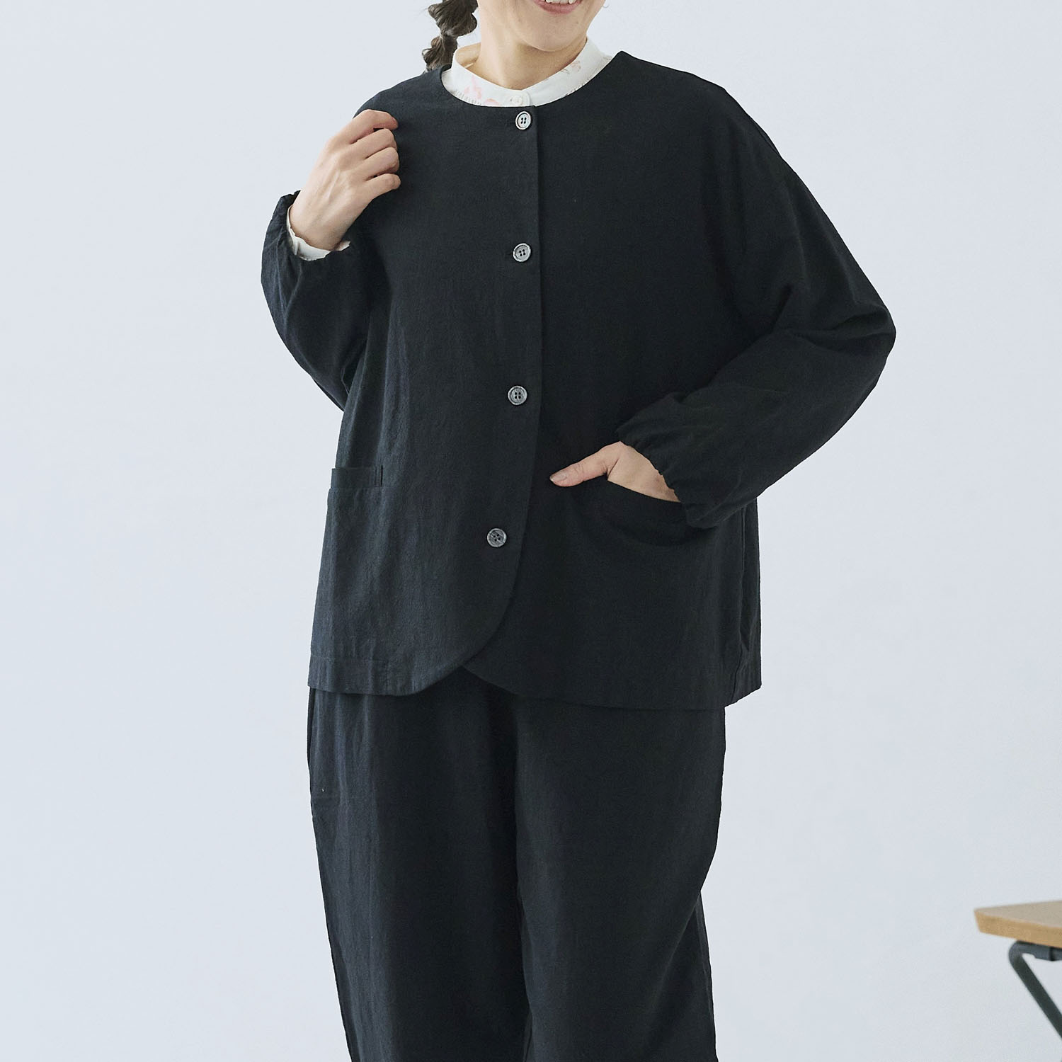 cloudnine ノンノ 綿麻布帛バルーンジャケット