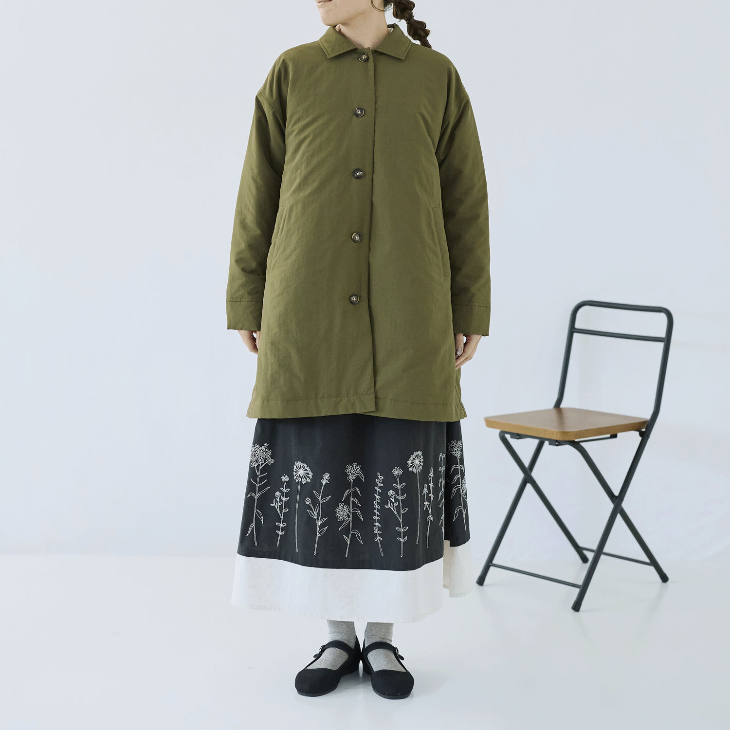 cloudnine ノンノ 中綿入りキルトミドル丈コート - 画像13