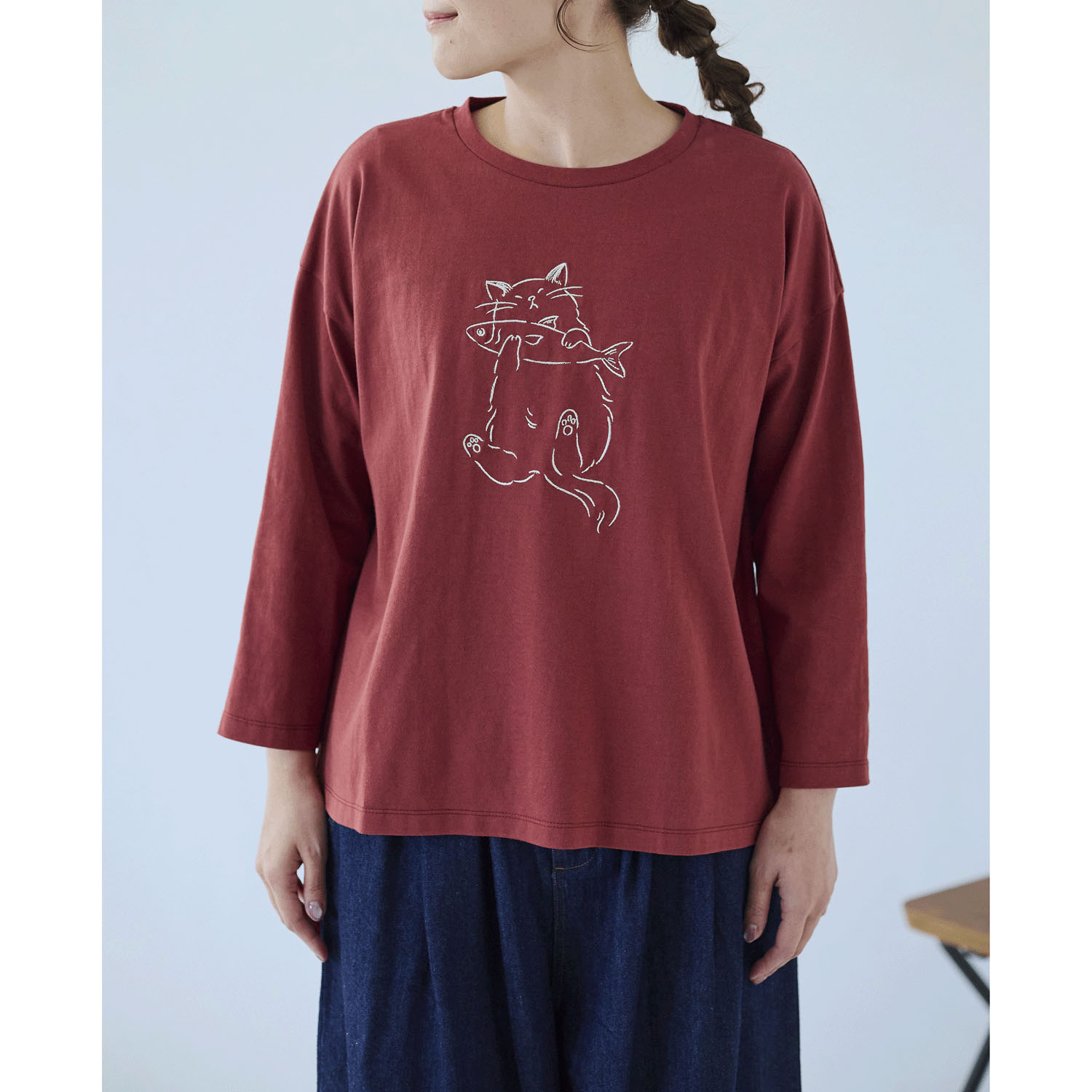 cloudnine ノンノ ネコ刺繍入りカットソー - 画像12