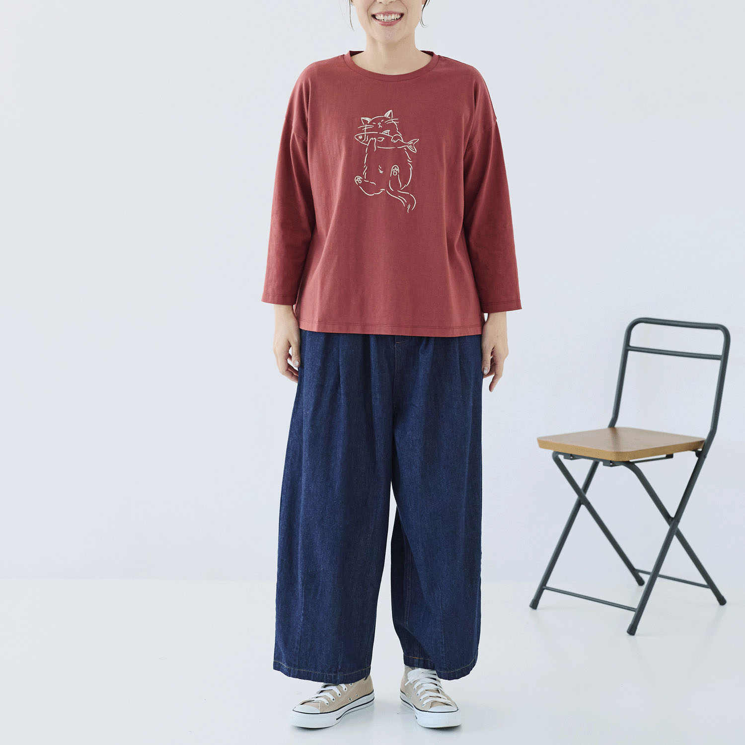 cloudnine ノンノ ネコ刺繍入りカットソー - 画像13