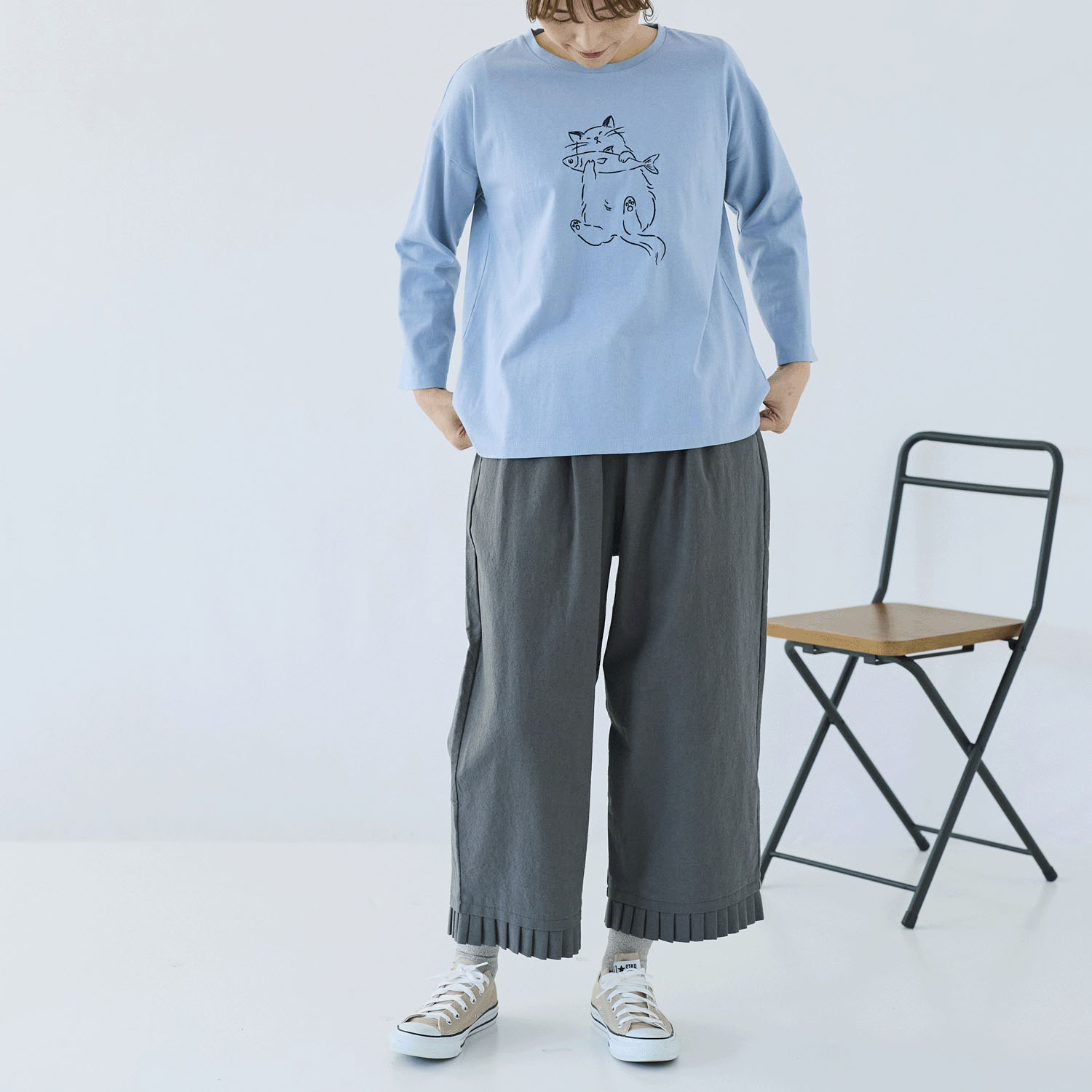 cloudnine ノンノ ネコ刺繍入りカットソー - 画像20