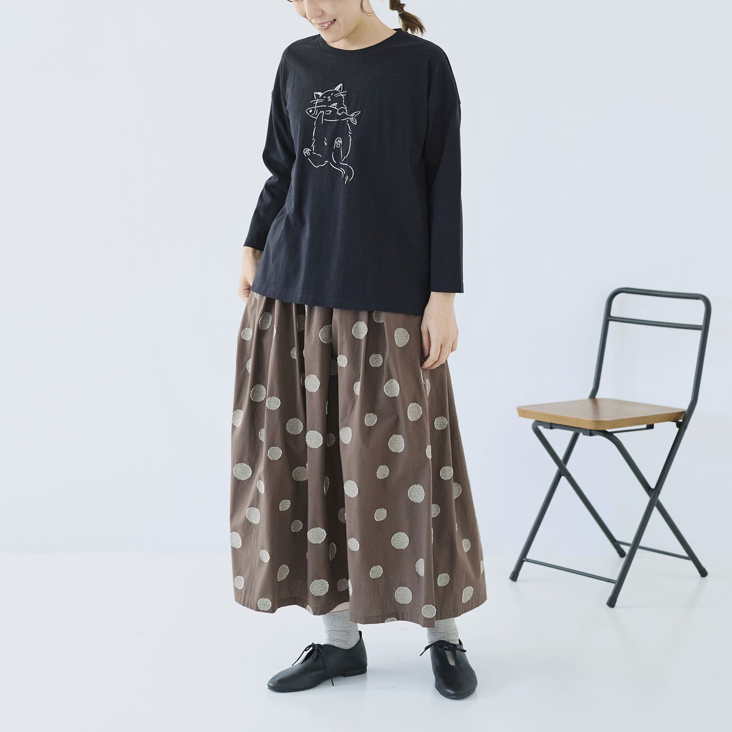 cloudnine ノンノ ネコ刺繍入りカットソー - 画像9