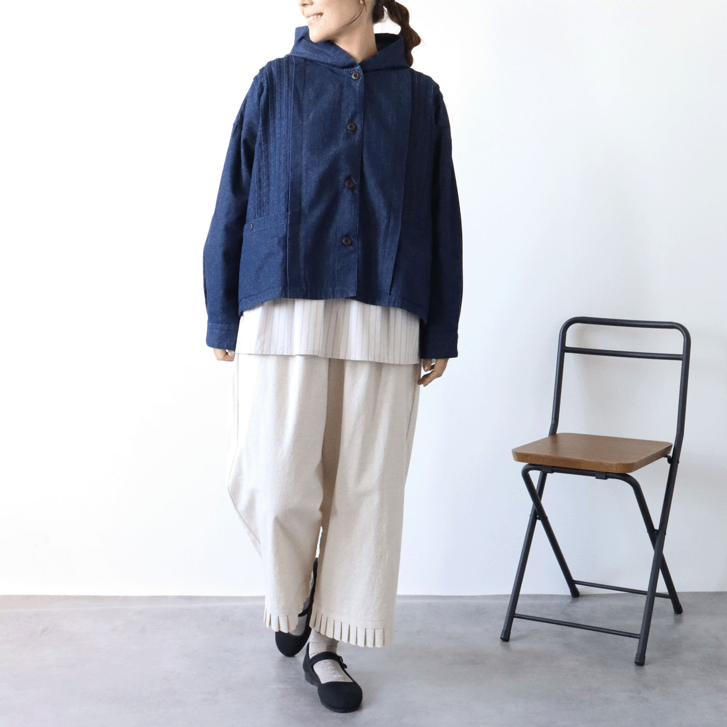 cloudnine ノンノ フード付きデニムショートアウター - 画像16