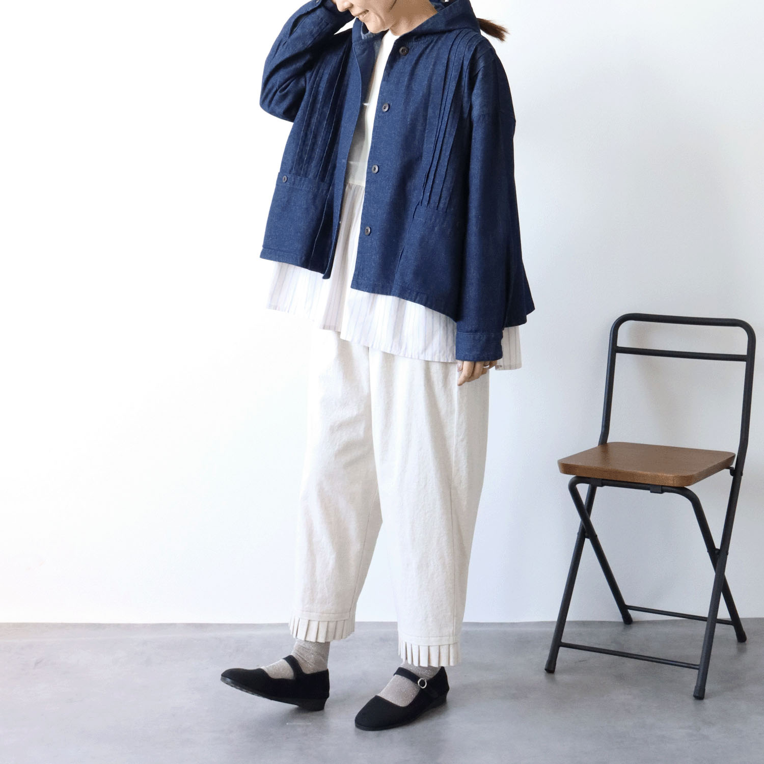 cloudnine ノンノ フード付きデニムショートアウター - 画像17