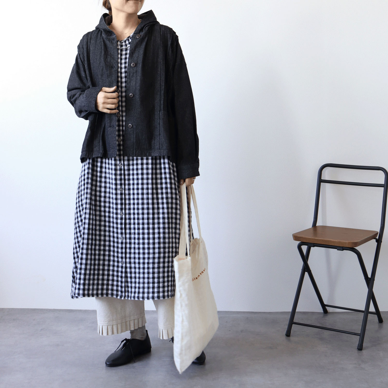 cloudnine ノンノ フード付きデニムショートアウター - 画像8