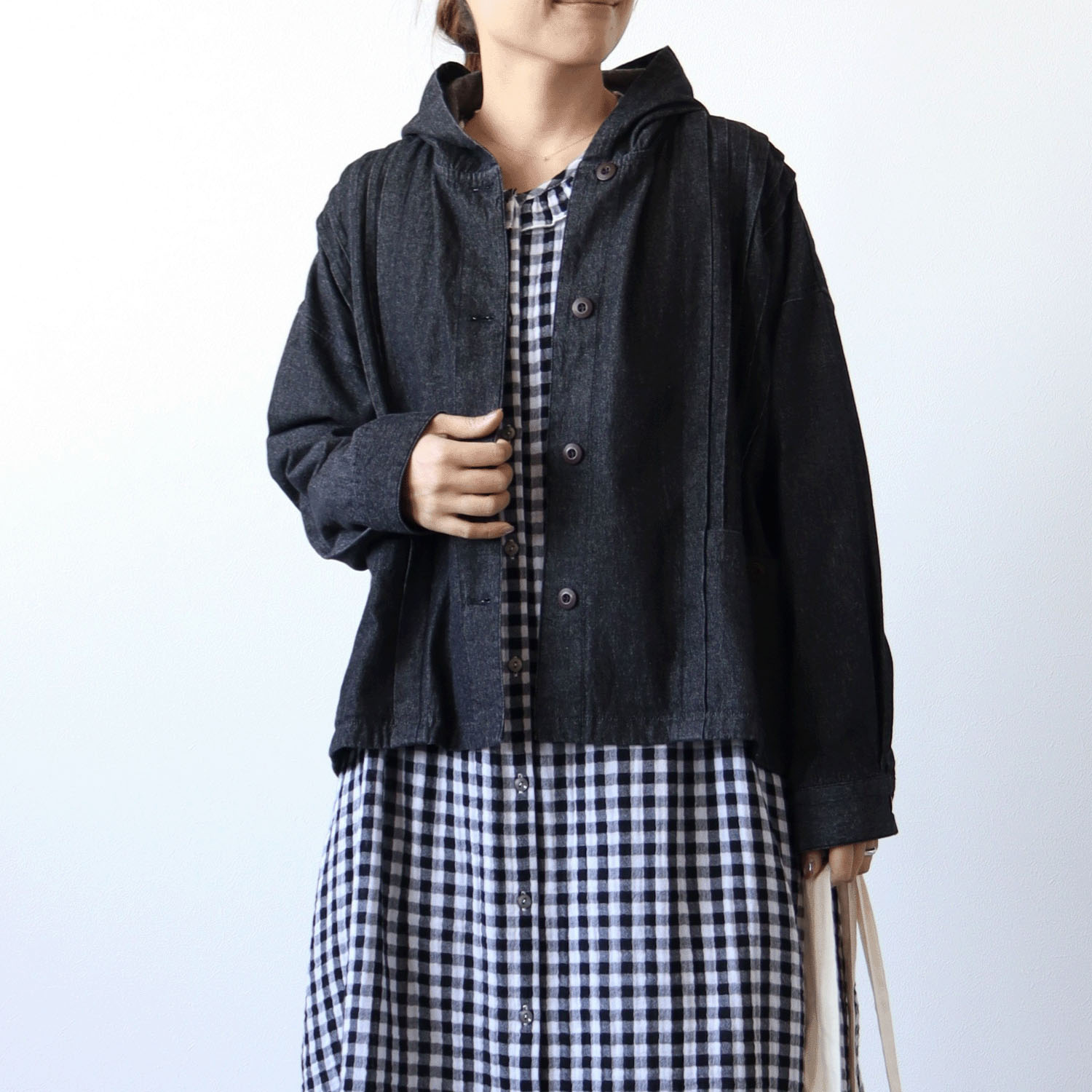 cloudnine ノンノ フード付きデニムショートアウター