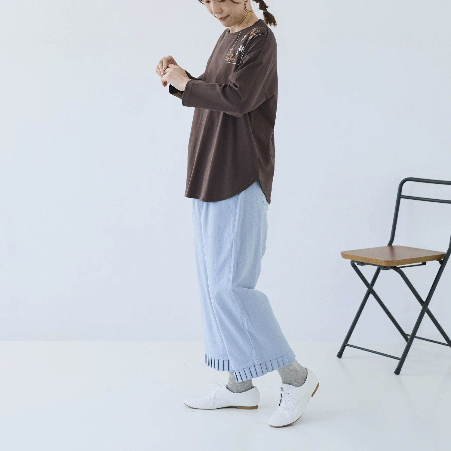 cloudnine ノンノ オーガニックコットン刺繍カットソー - 画像3