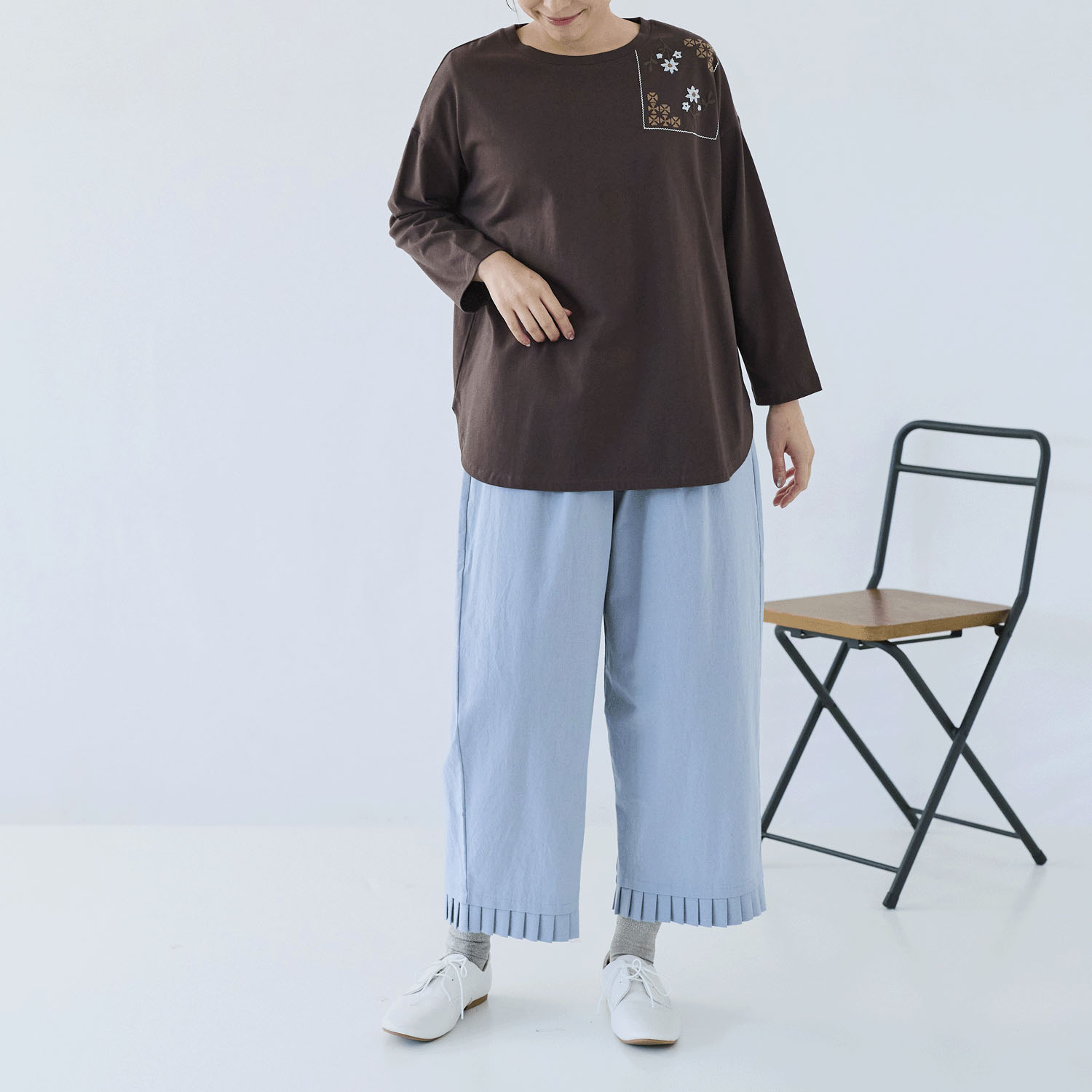 cloudnine ノンノ オーガニックコットン刺繍カットソー - 画像1