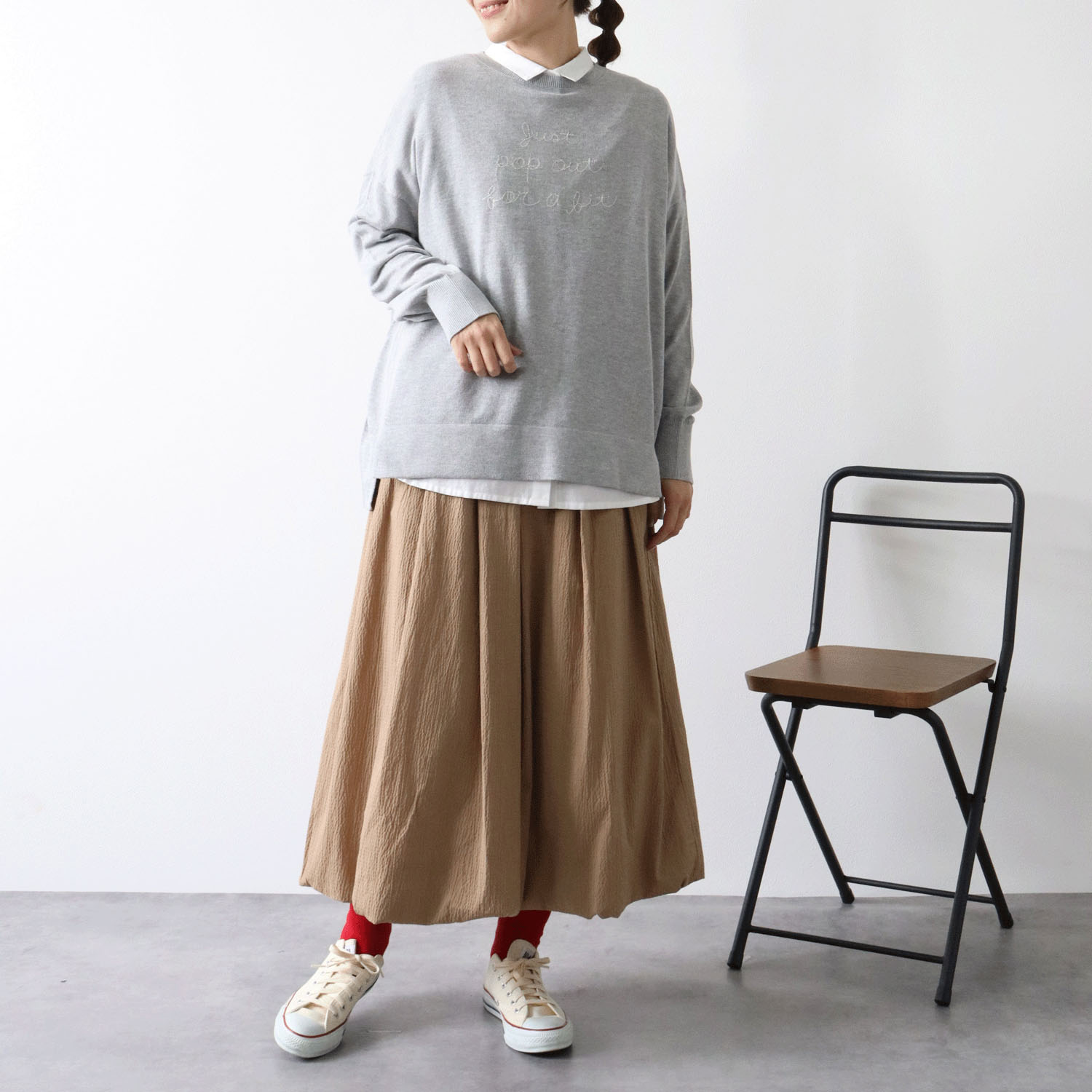 cloudnine ノンノ ロゴ刺繍入りニットプルオーバー