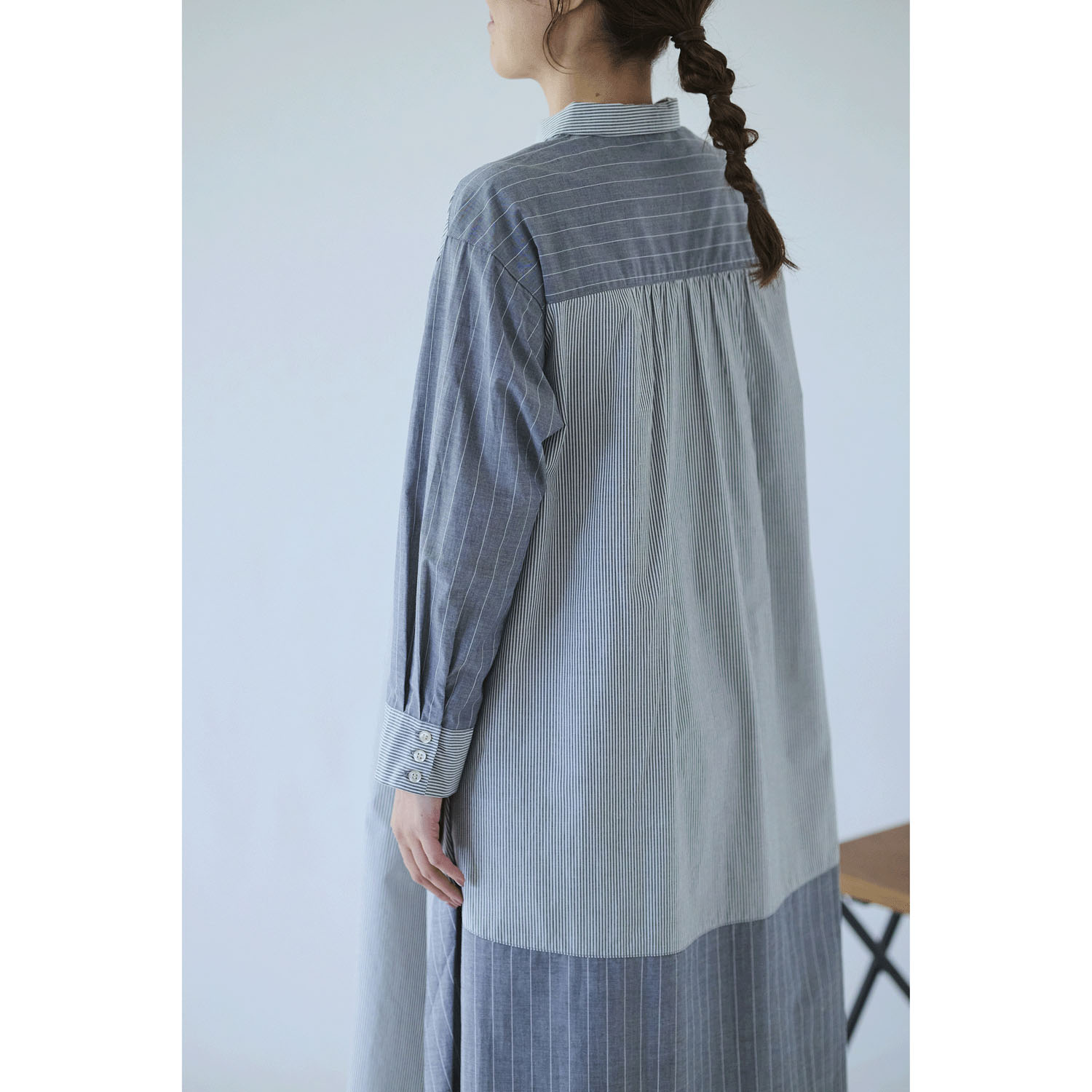 cloudnine ノンノ ストライプ切替シャツワンピース - 画像12